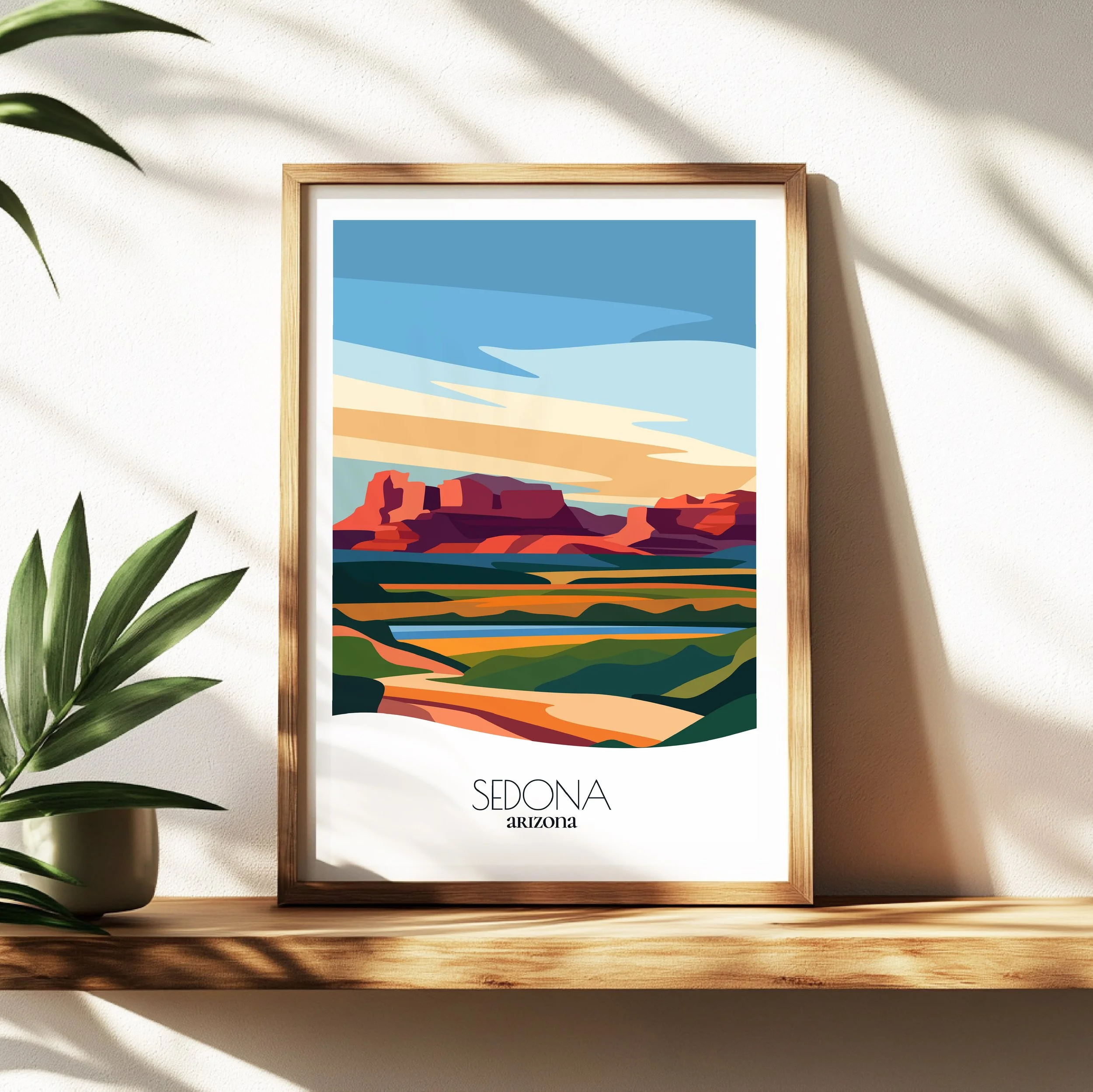 Wall art print of Sedona for interior decor; high quality print in Arizona.