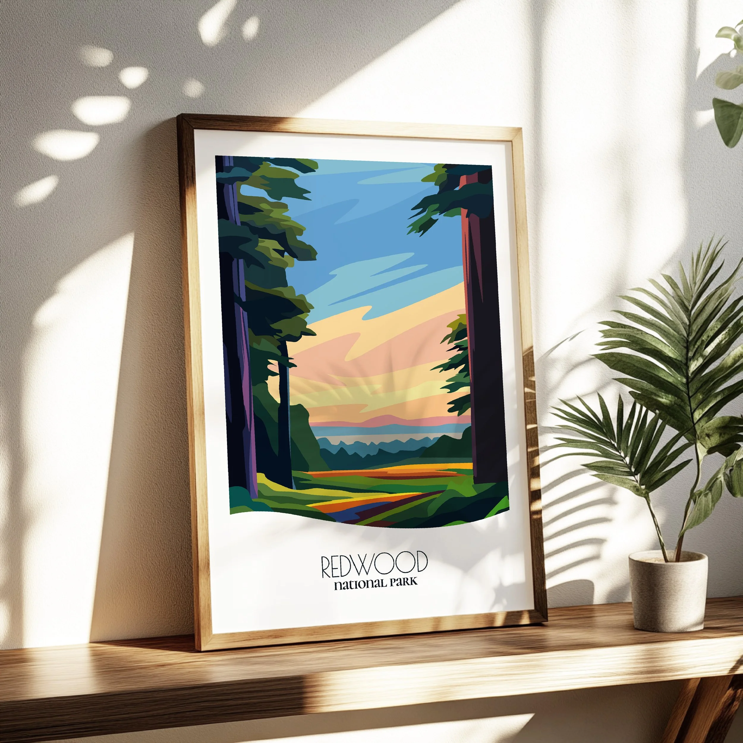 Living room wall decor featuring Redwood in neutral tones for modern interiors.