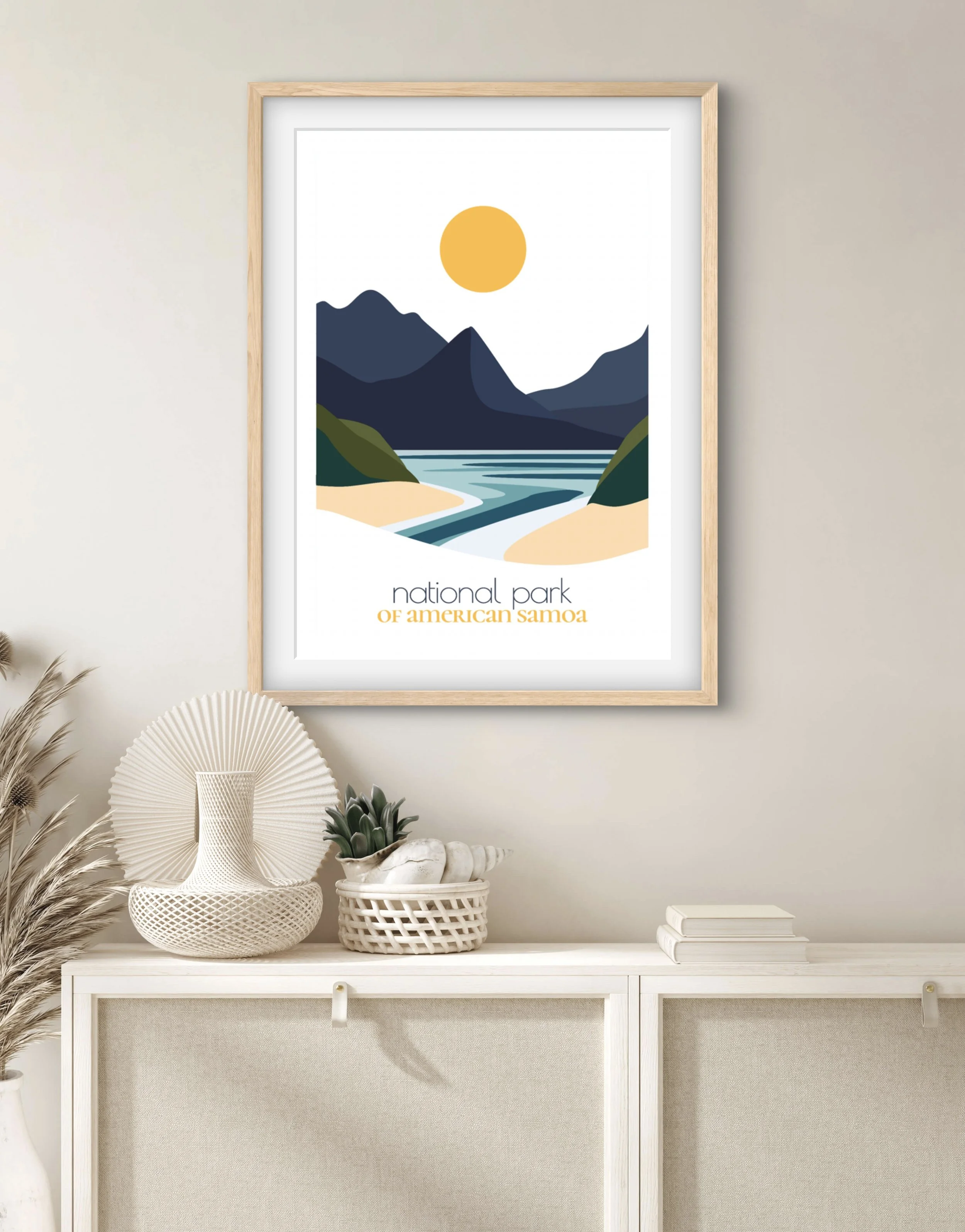 Size guide for american samoa national park posters and minimalist travel prints
