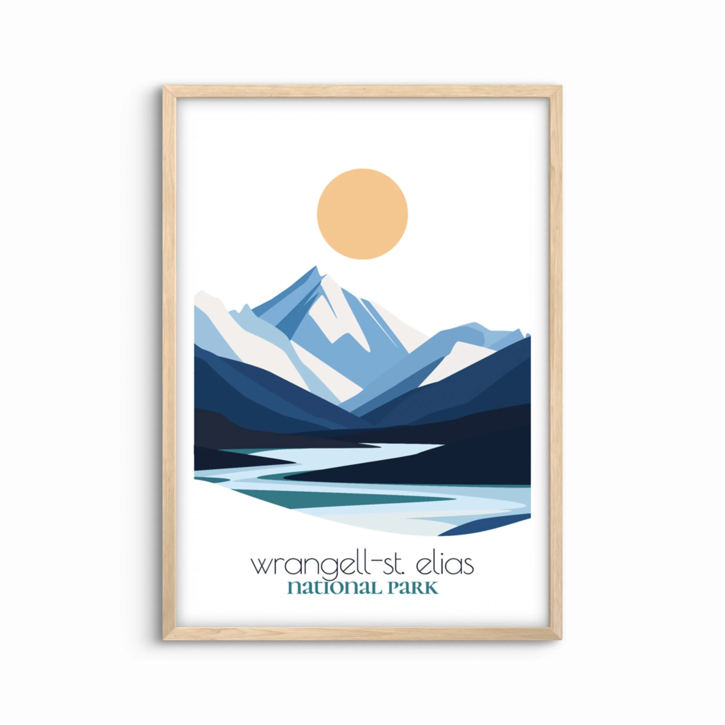 Minimalist wrangell st elias national park poster - modern travel wall art