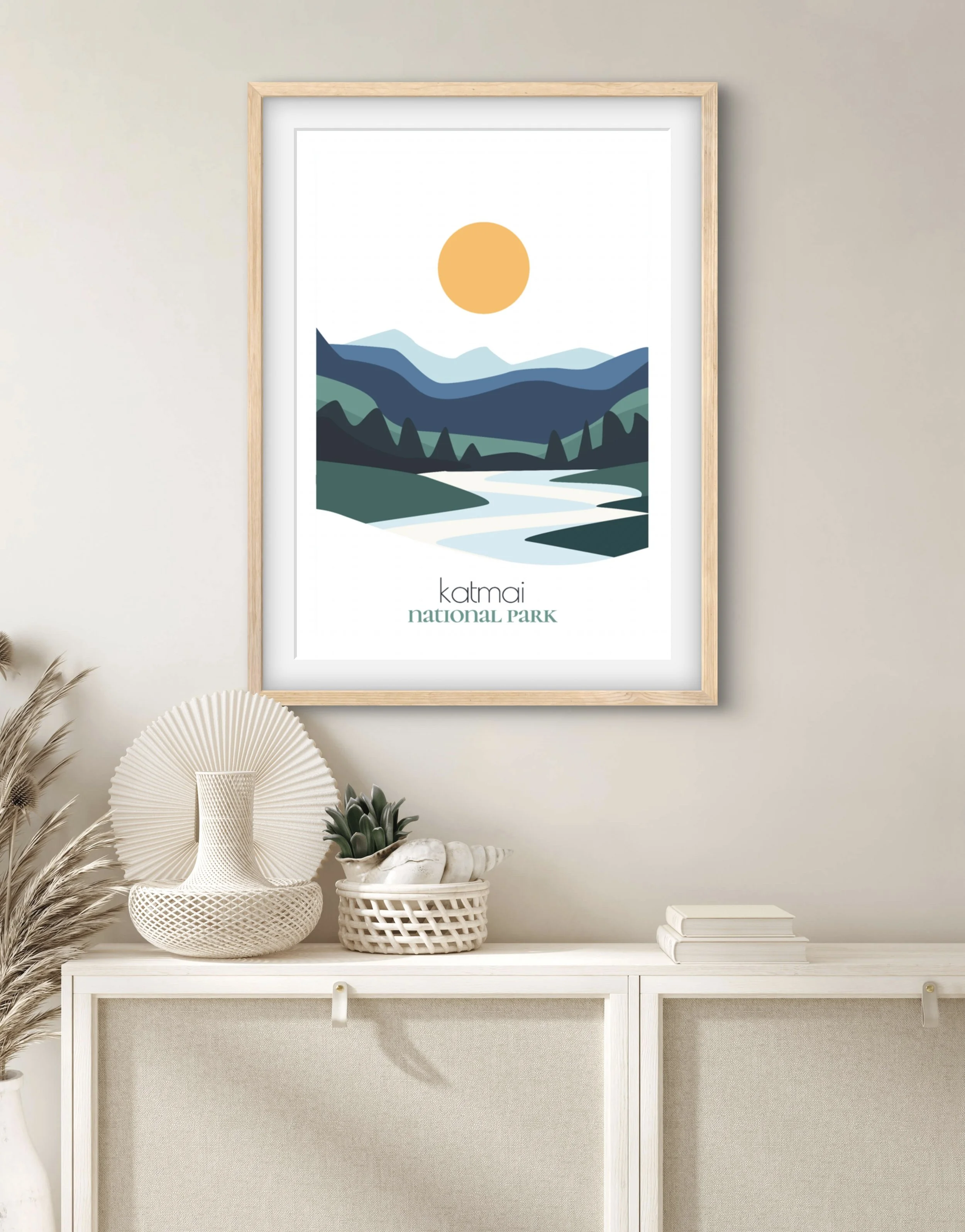 Size guide for katmai national park posters and minimalist travel prints
