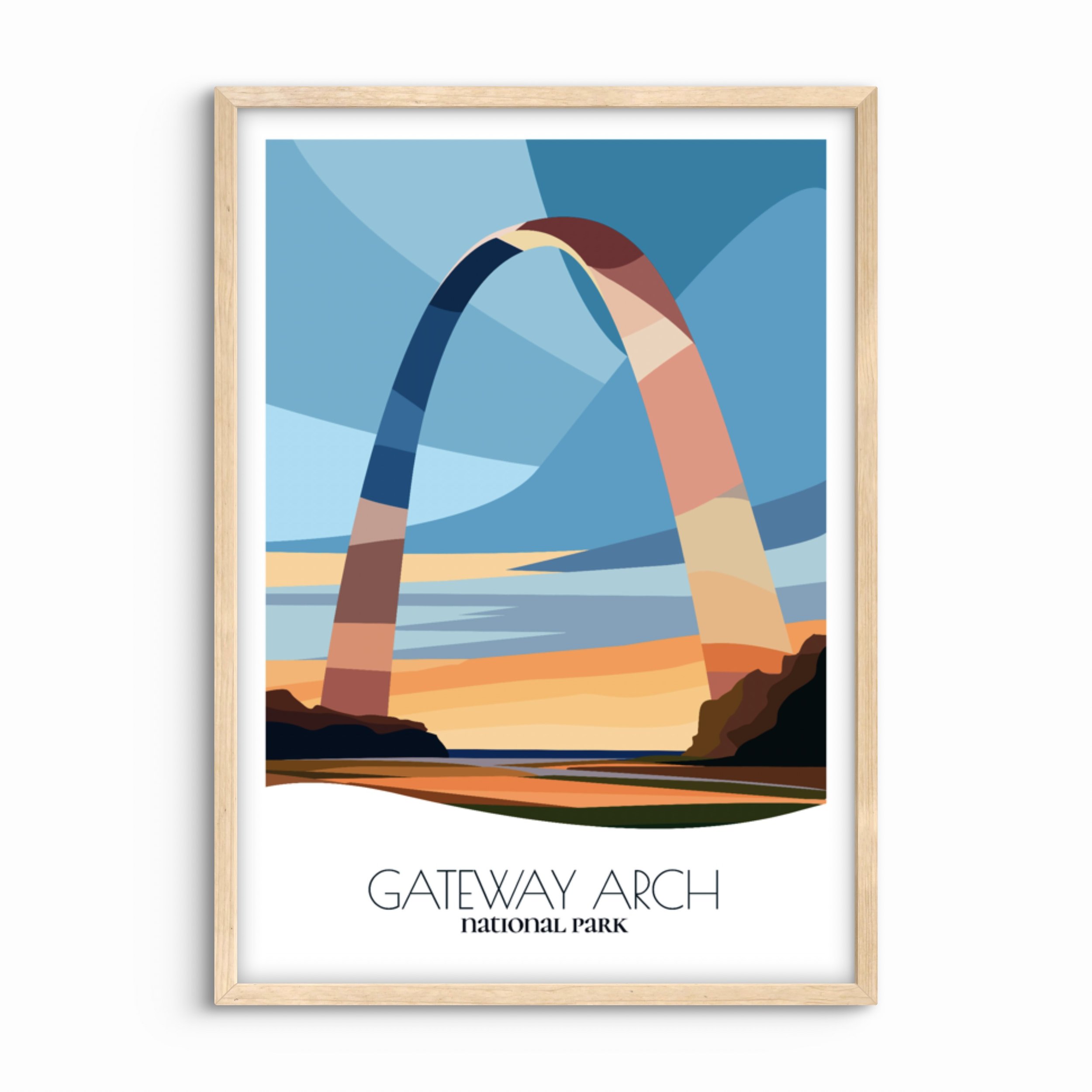 Gateway Arch National Park Abstract Travel Poster