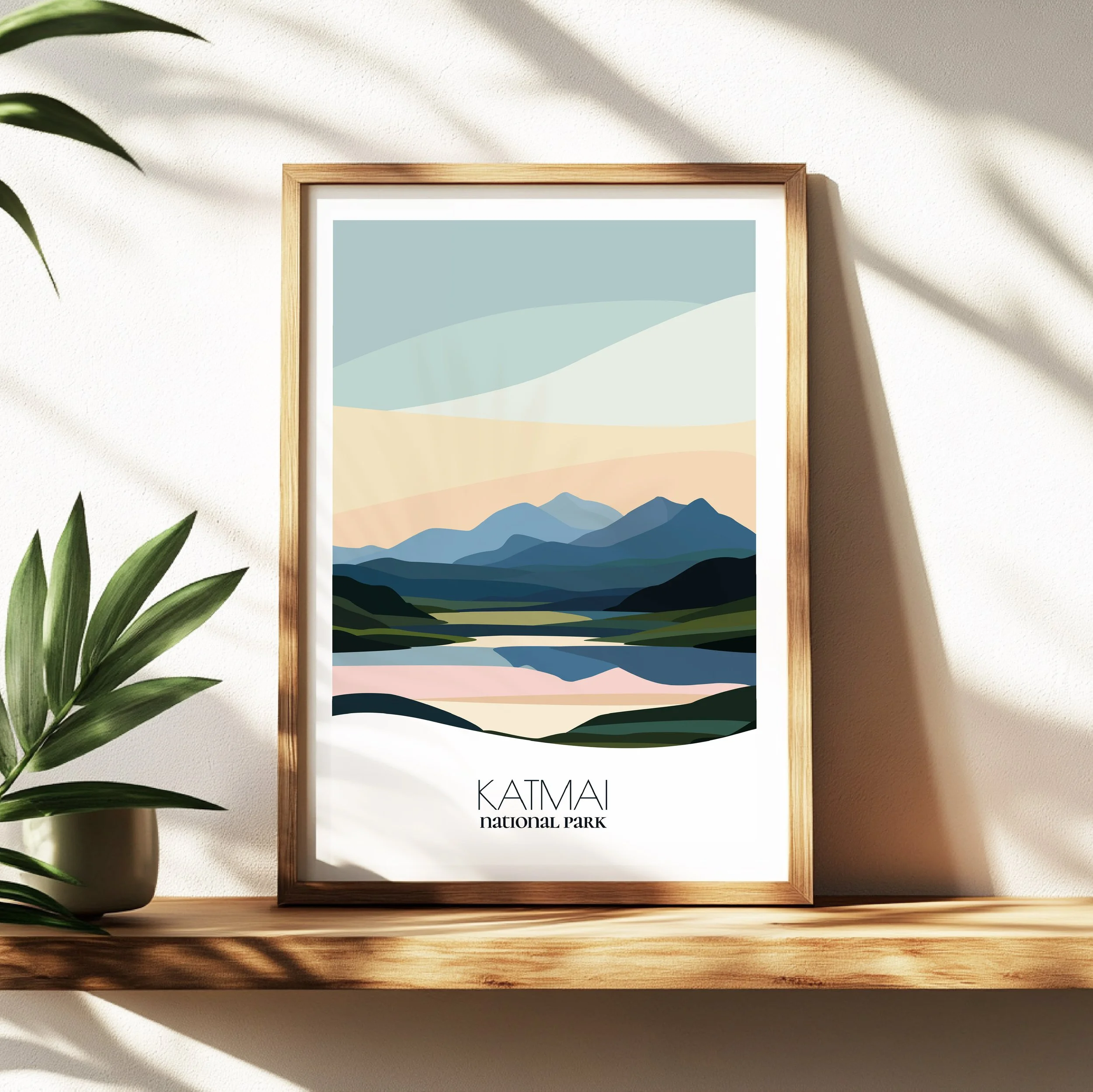 Wall art print of Katmai National Park for interior decor; high quality print in Alaska.