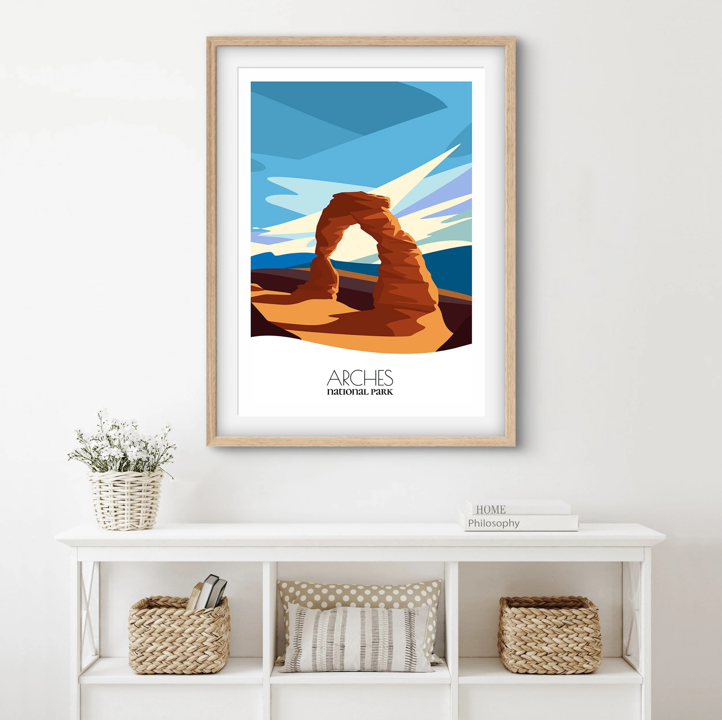Home decor poster of Arches National Park, premium print quality for stylish Utah interiors.