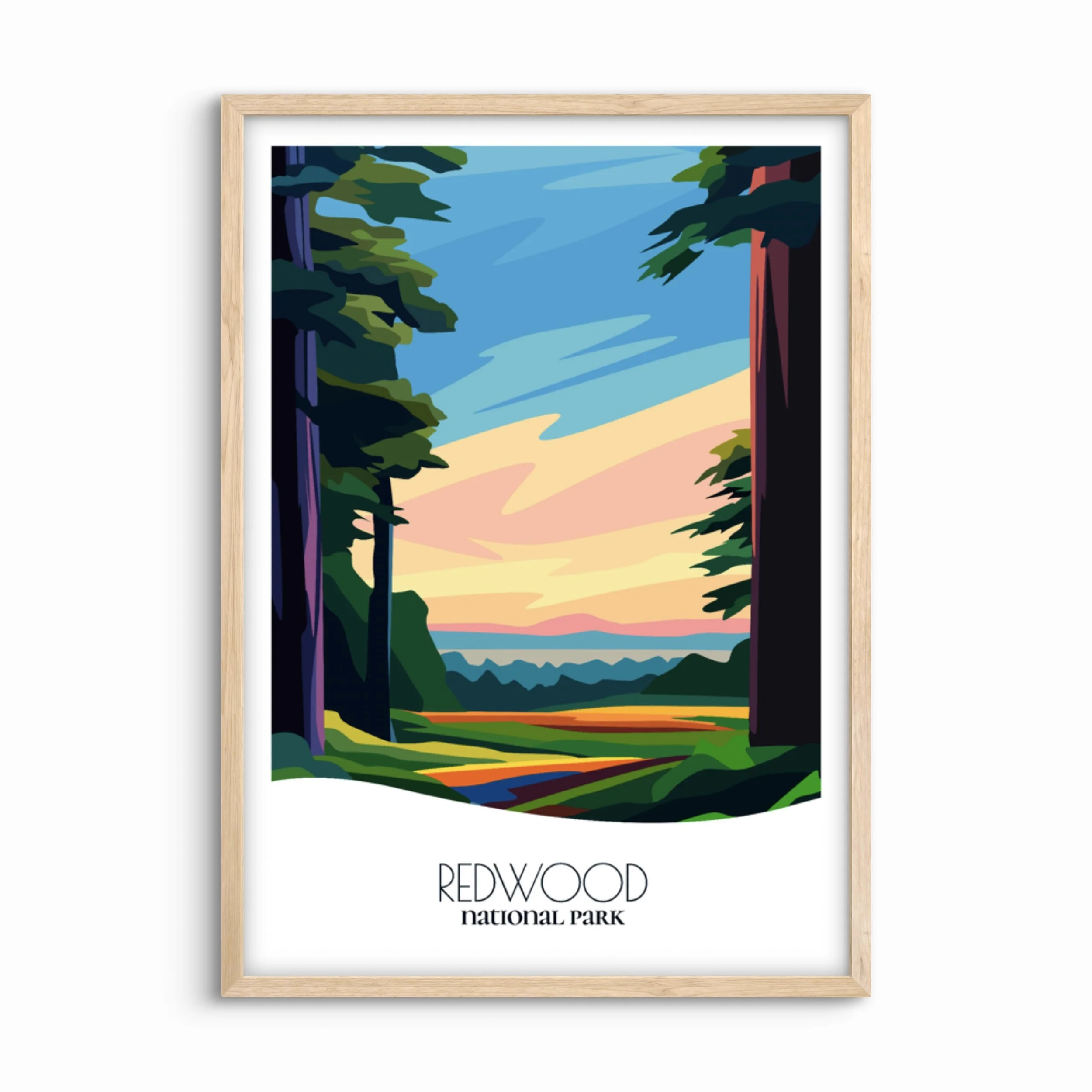 Redwood National Park Abstract Travel Poster