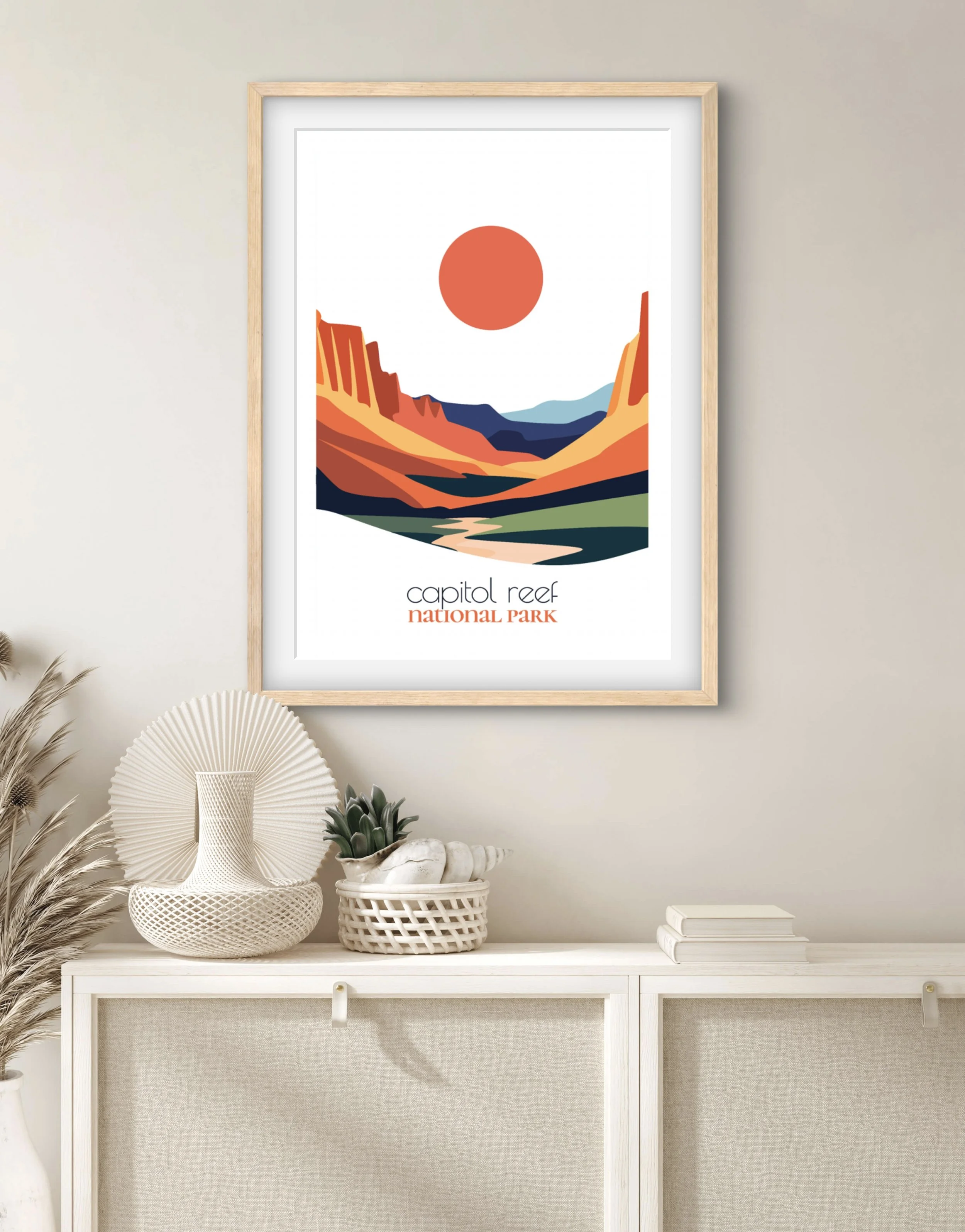Size guide for capitol reef national park posters and minimalist travel prints