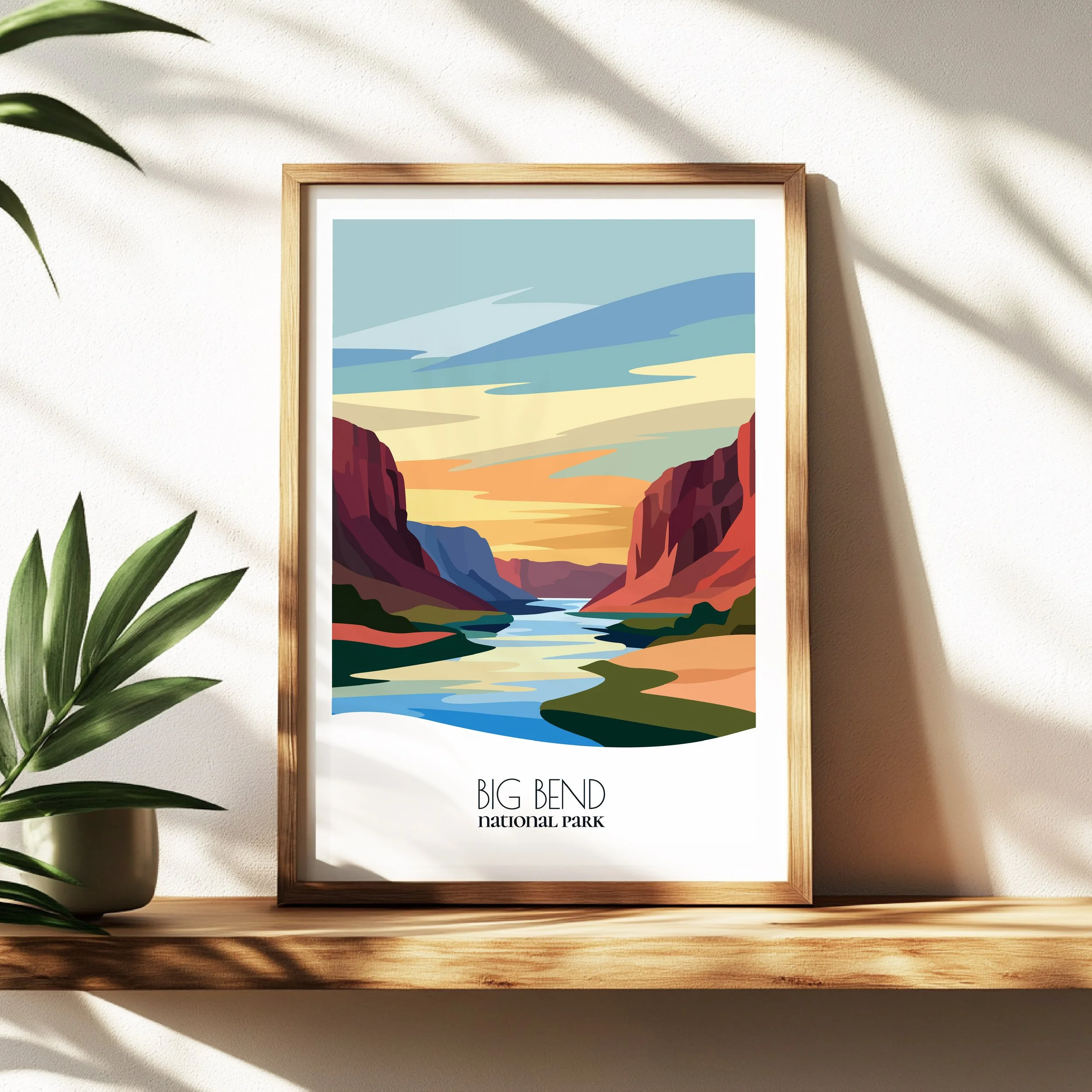 Wall art print of Big Bend National Park for interior decor; high quality print in Texas.