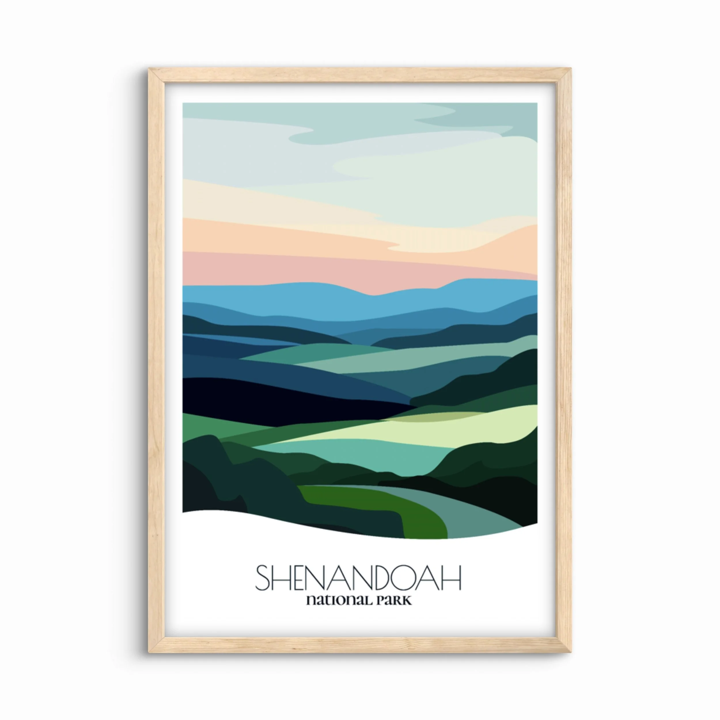 Shenandoah National Park Landscape: Abstract Travel Poster