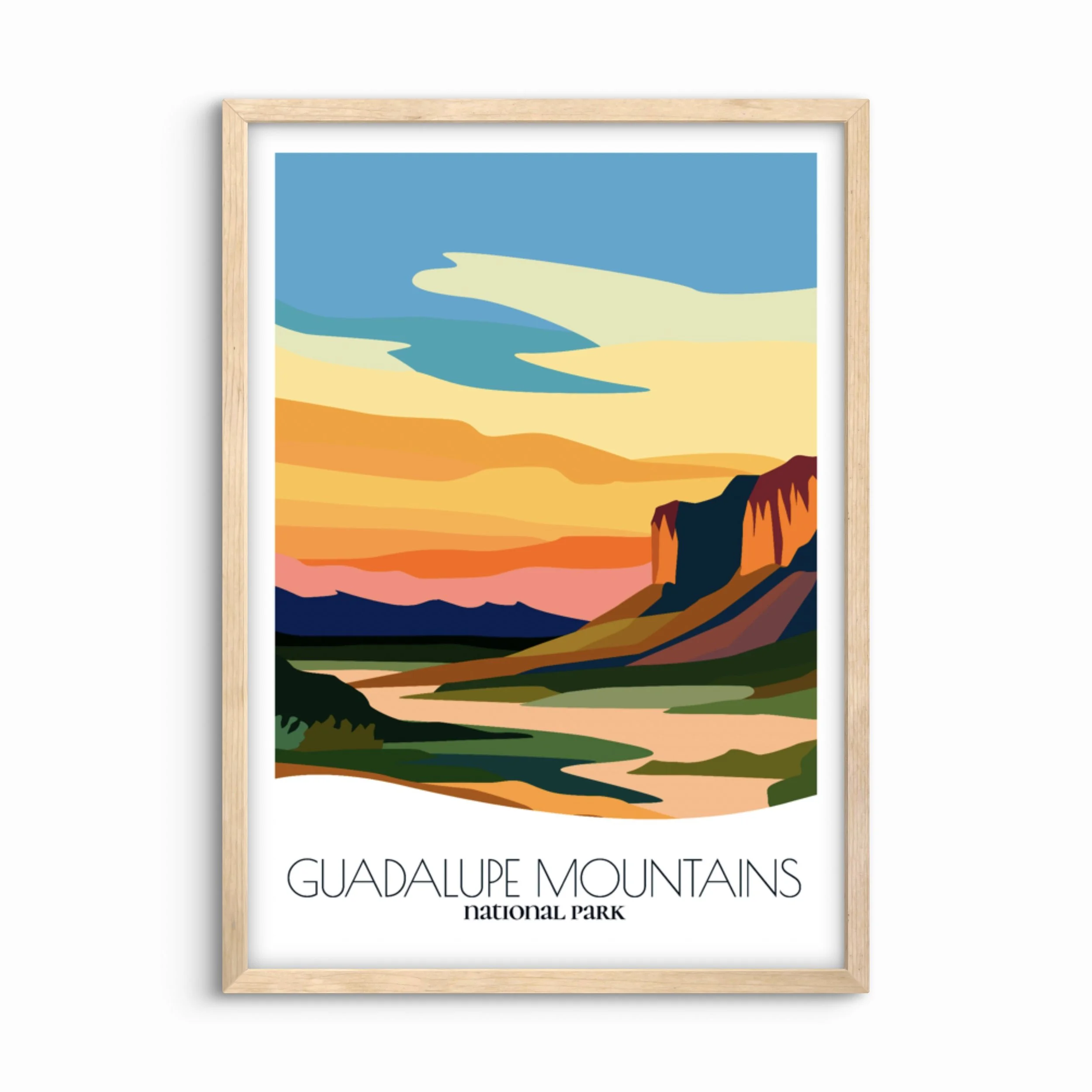 Abstract Guadalupe Mountains National Park Print: Modern Nature Art