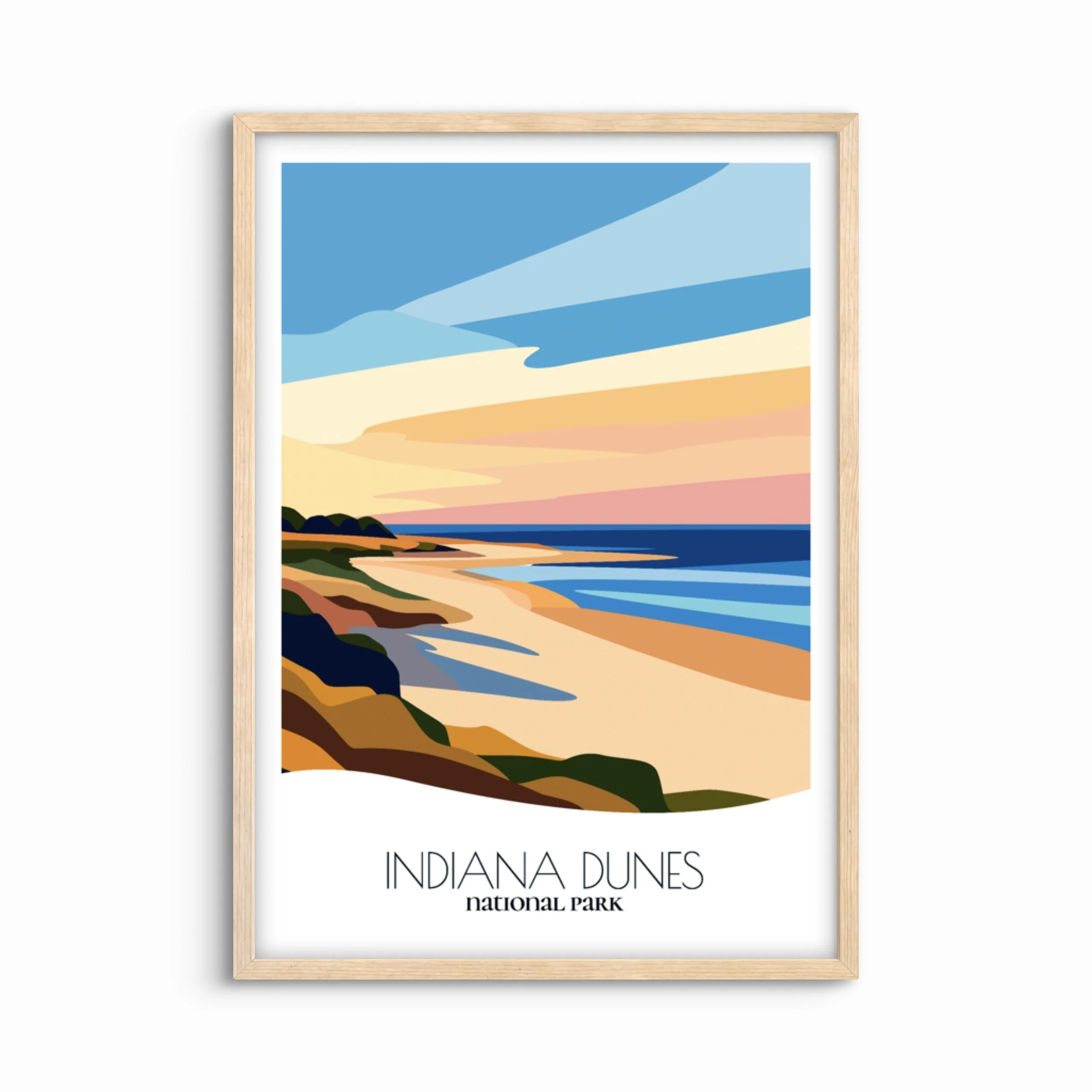 Indiana Dunes National Park Poster: Bold Abstract Art