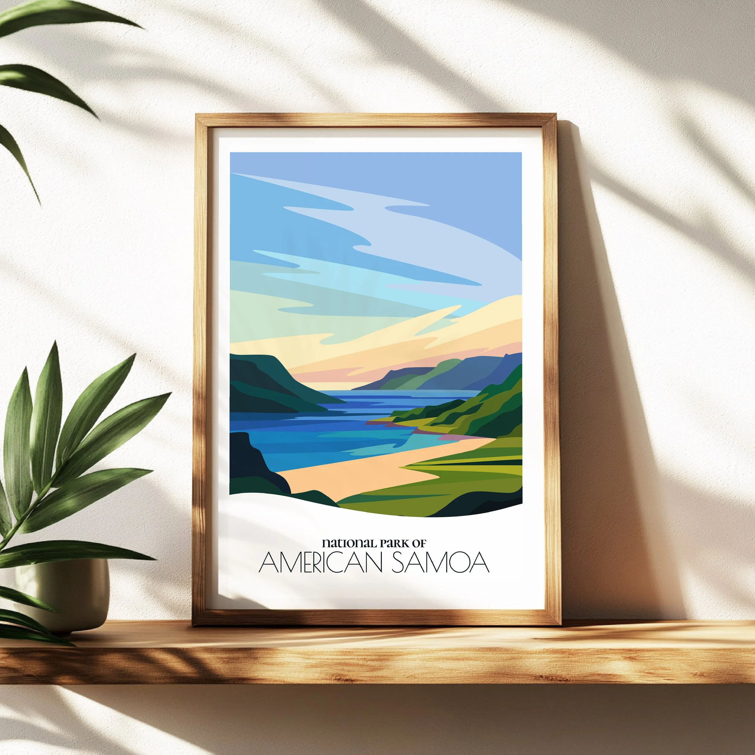 Wall art print of National Park of American Samoa for interior decor; high quality print in American Samoa.