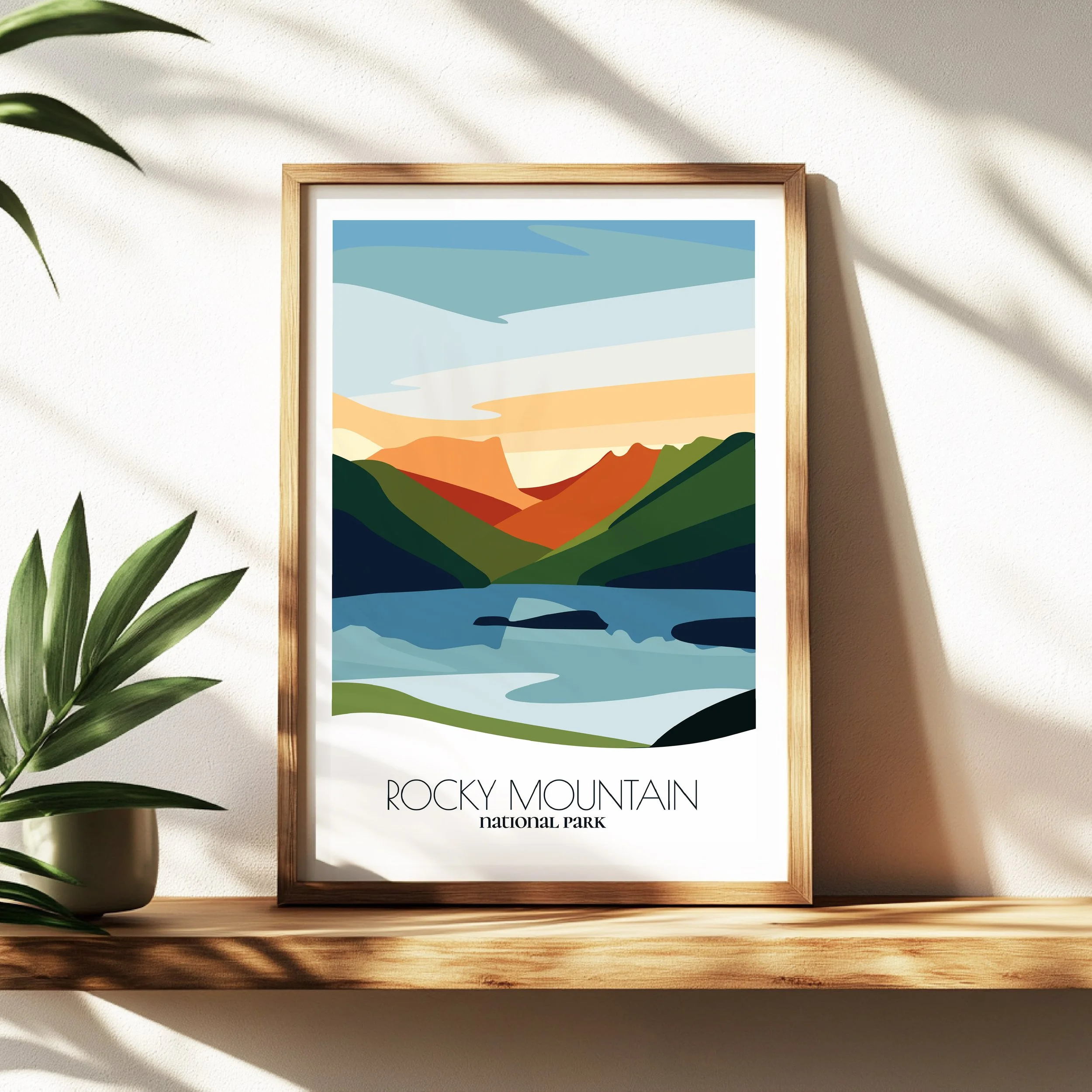 Wall art print of Rocky Mountain National Park for interior decor; high quality print in Colorado.