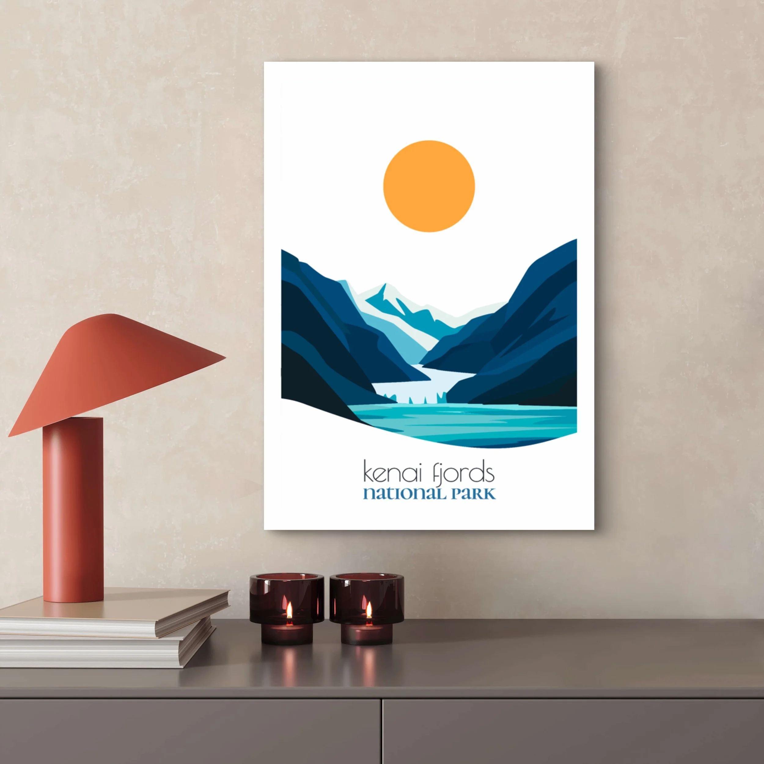Size guide for kenai fjords national park posters and minimalist travel prints