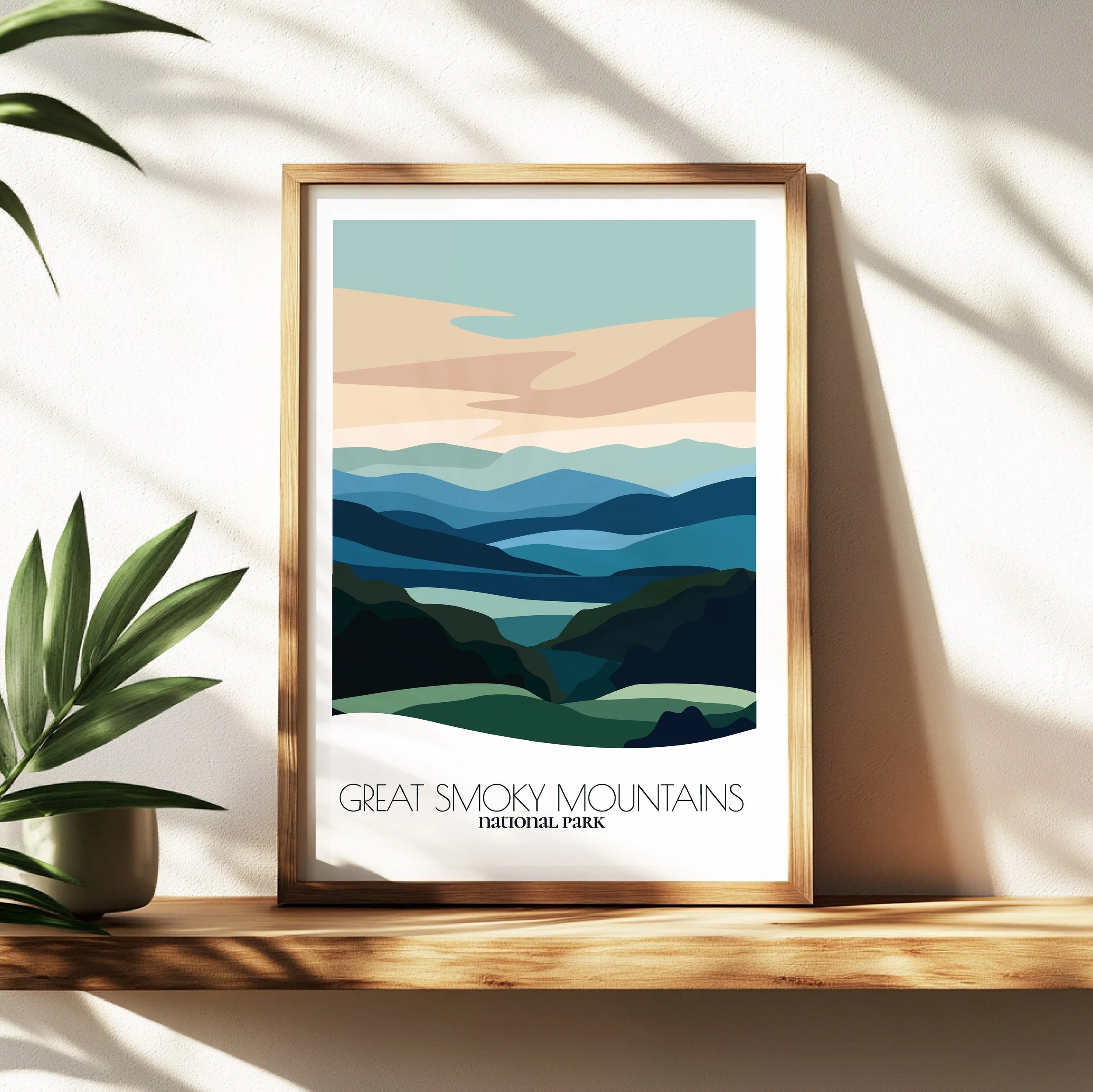 Wall art print of Great Smoky Mountains National Park for interior decor; high quality print in North Carolina and Tennessee.