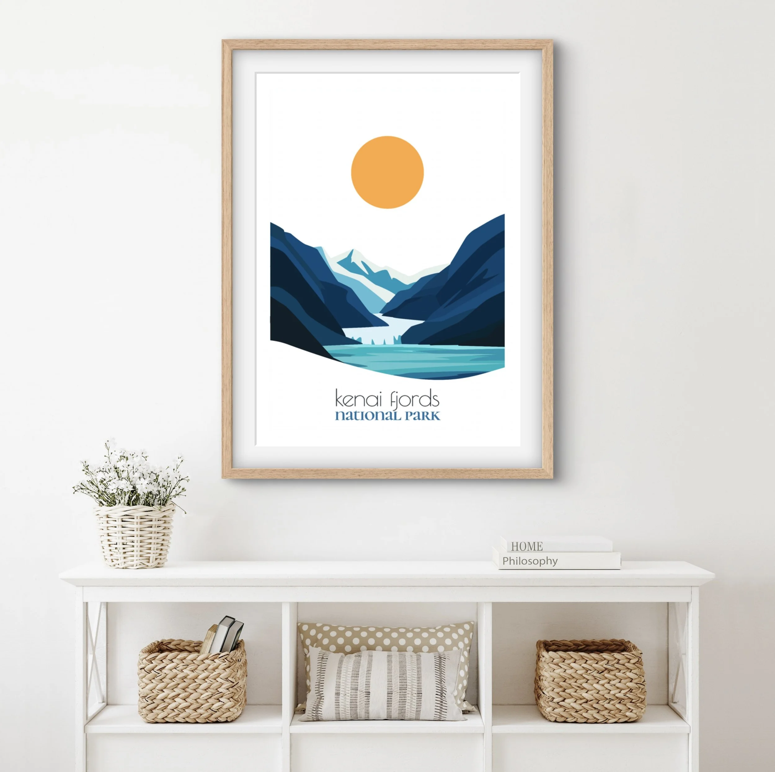 Original kenai fjords national park poster from the ReTravell studio collection