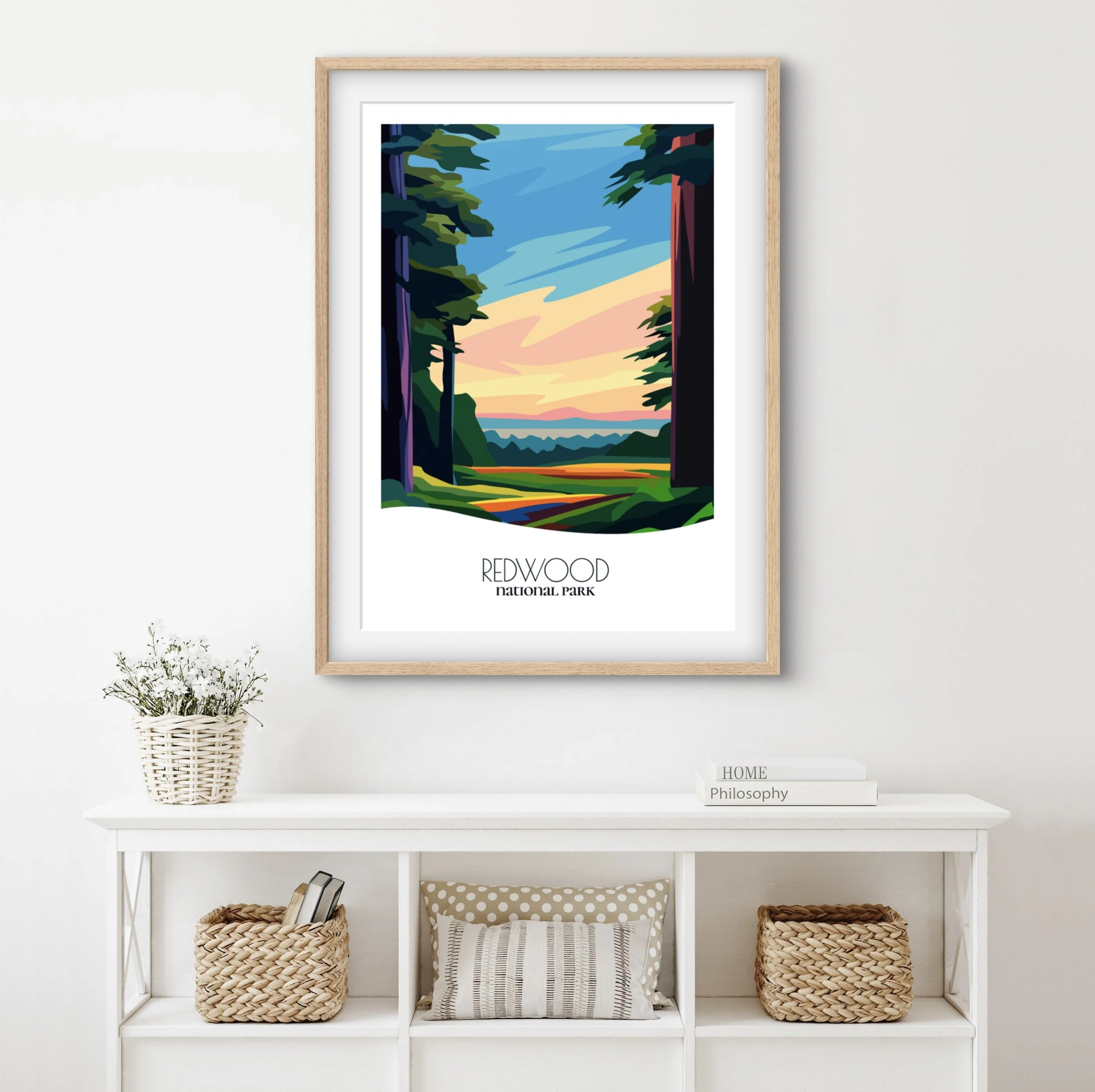 Home decor poster of Redwood, premium print quality for stylish California interiors.