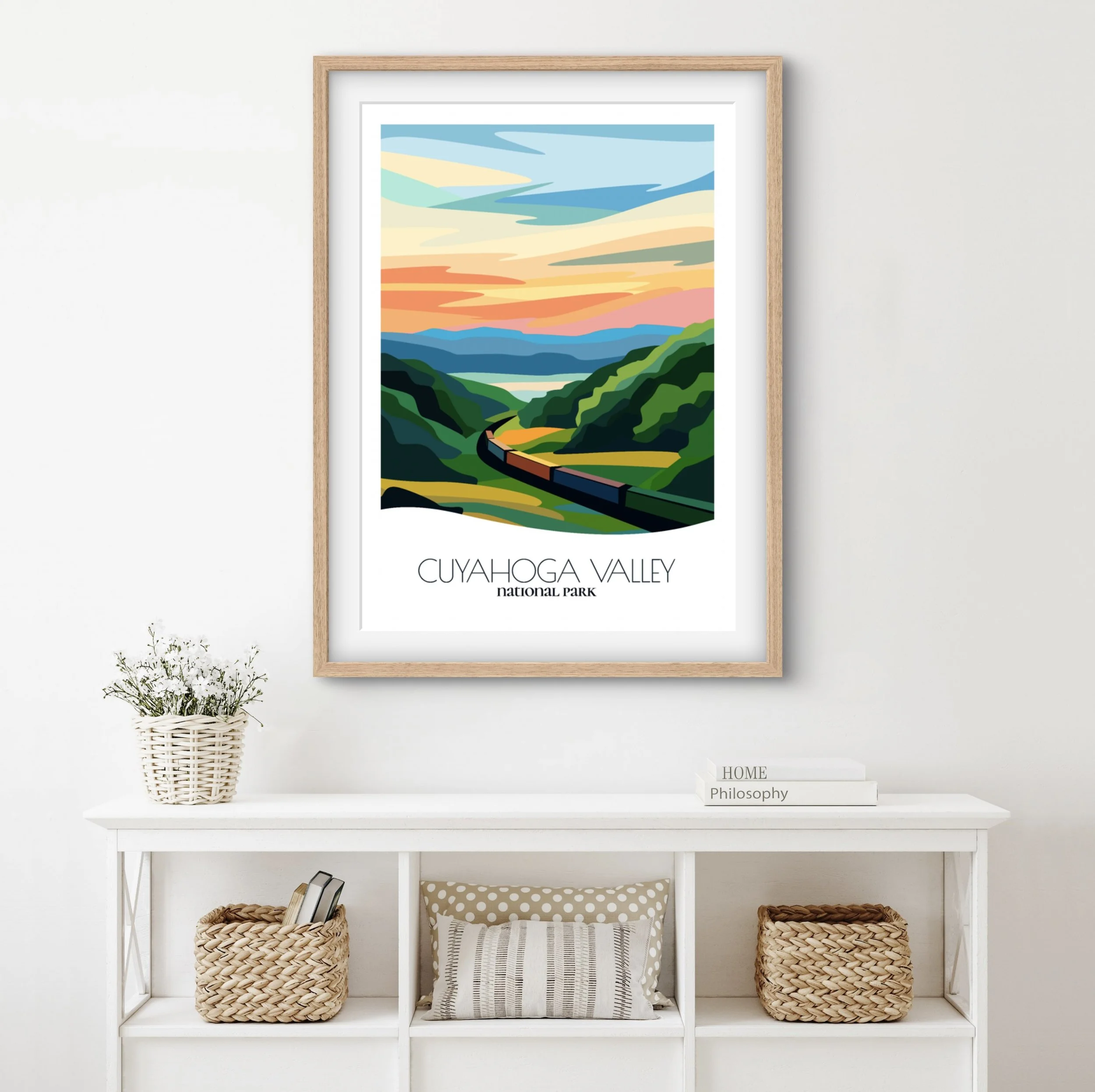 Home decor poster of Cuyahoga Valley National Park, premium print quality for stylish Ohio interiors.