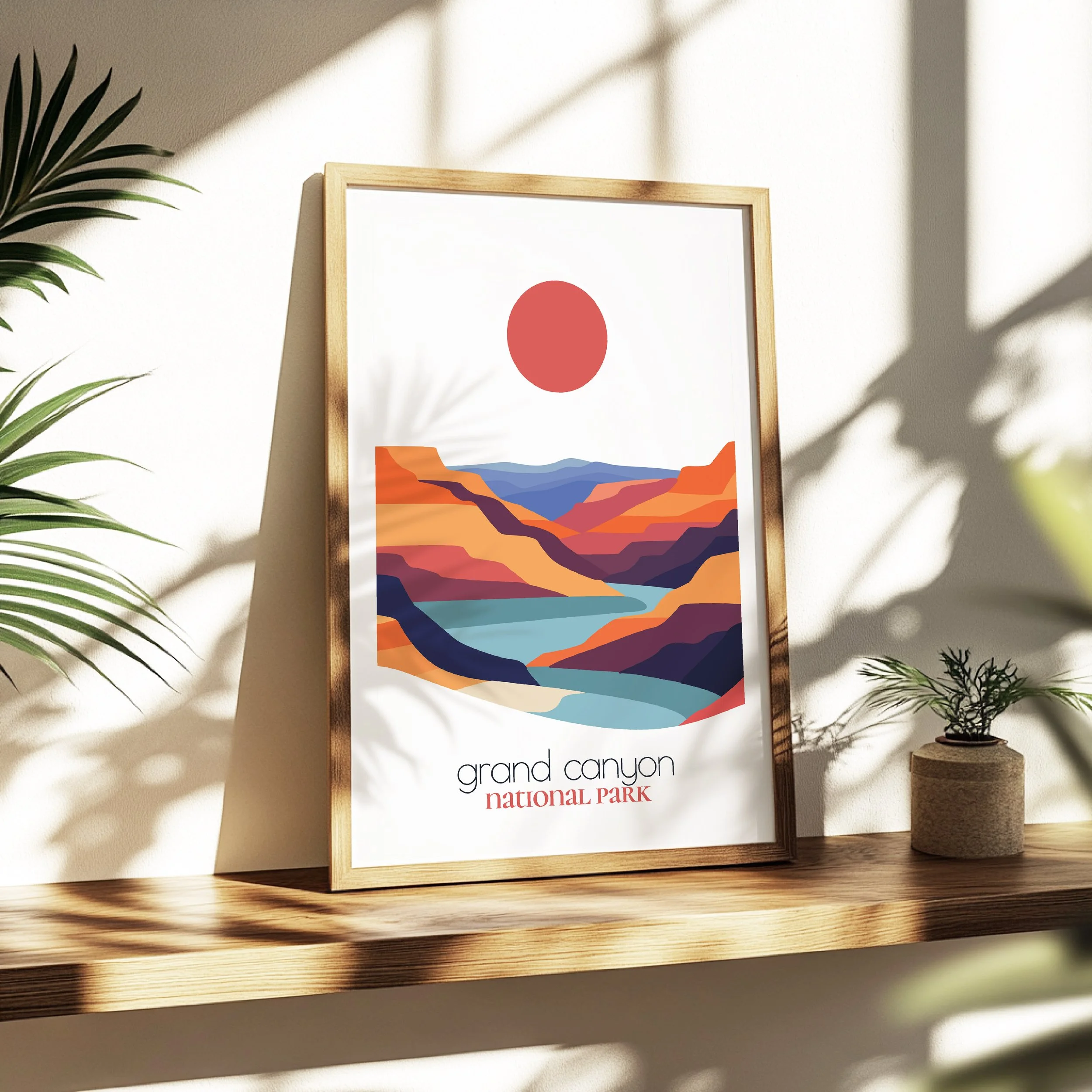 Grand Canyon national park print - soothing minimalist nature wall art for bedroom