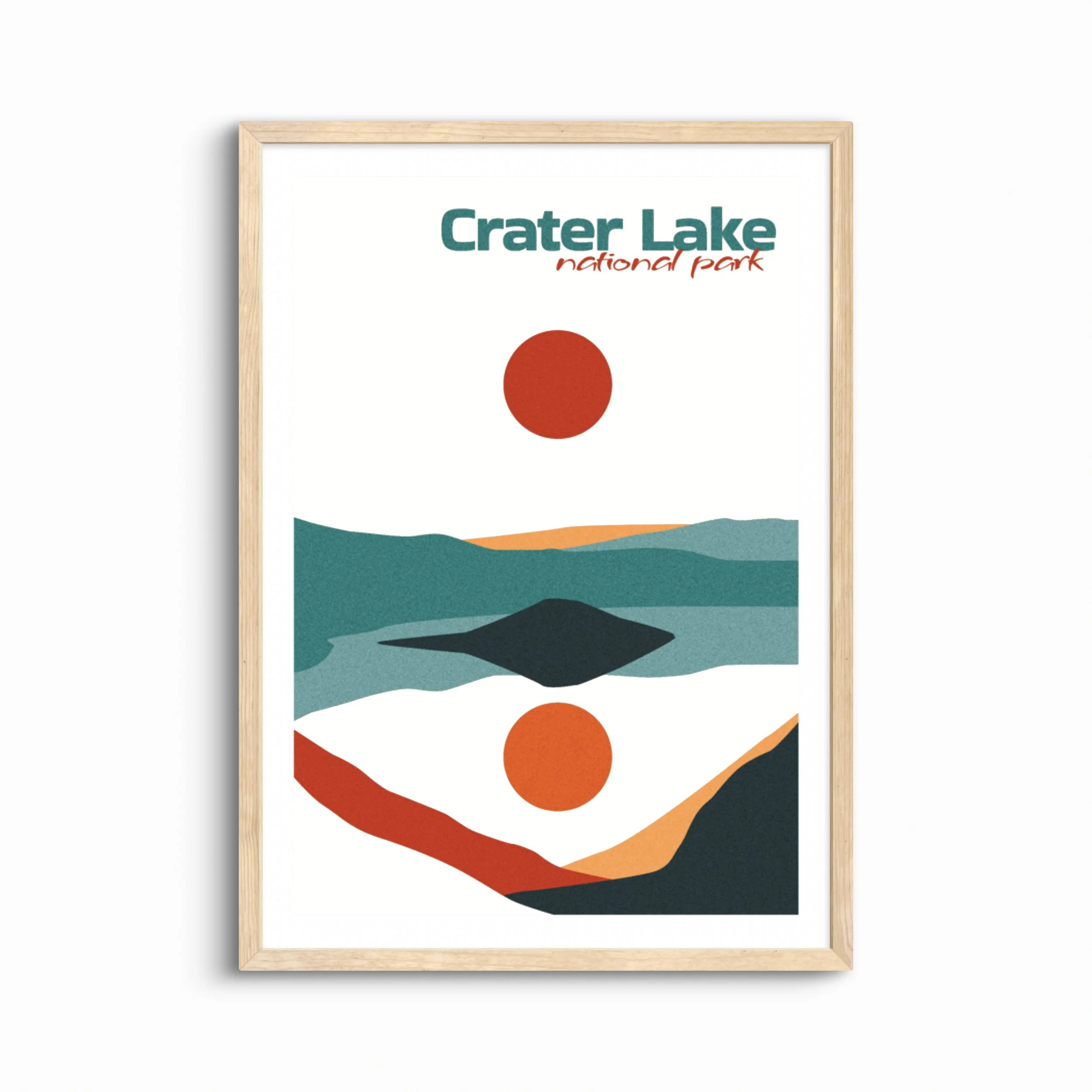 Crater Lake National Park Print — Mid-Century Modern Wall Art
