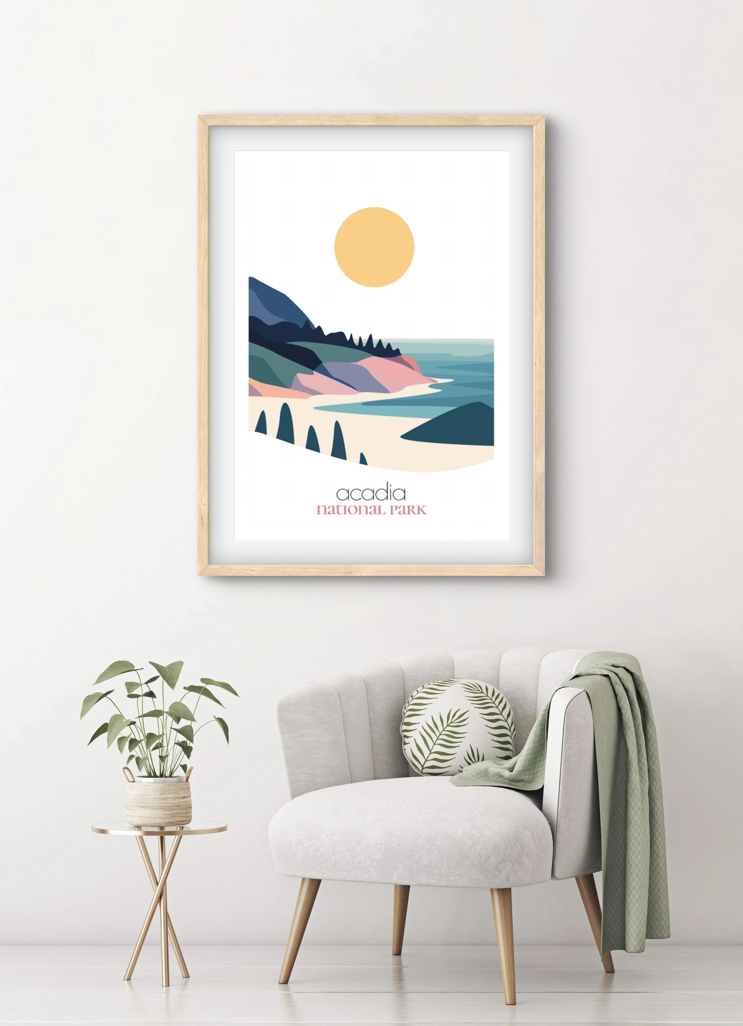 Original Acadia national park poster from the ReTravell studio collection
