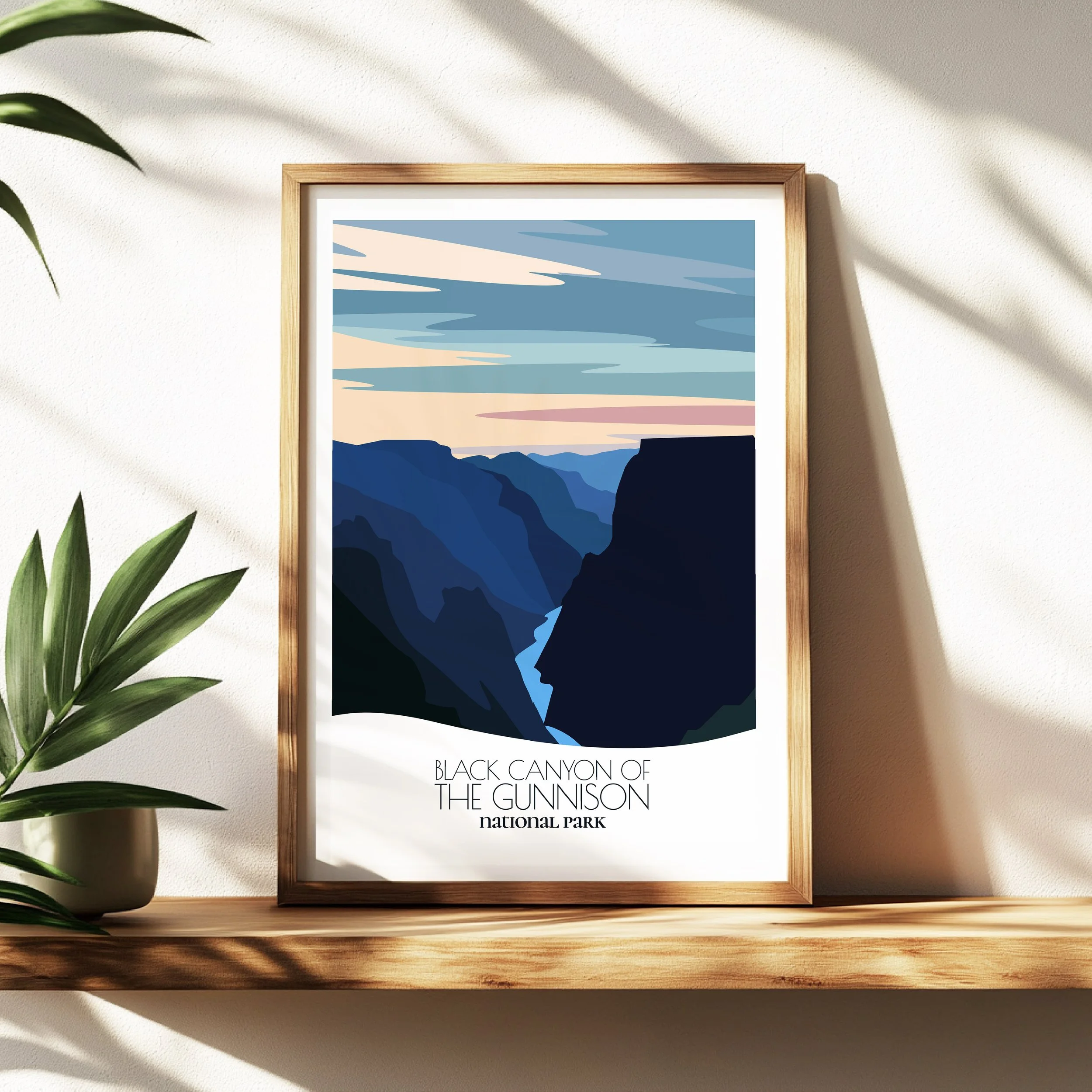 Wall art print of Black Canyon of the Gunnison for interior decor; high quality print in Colorad.