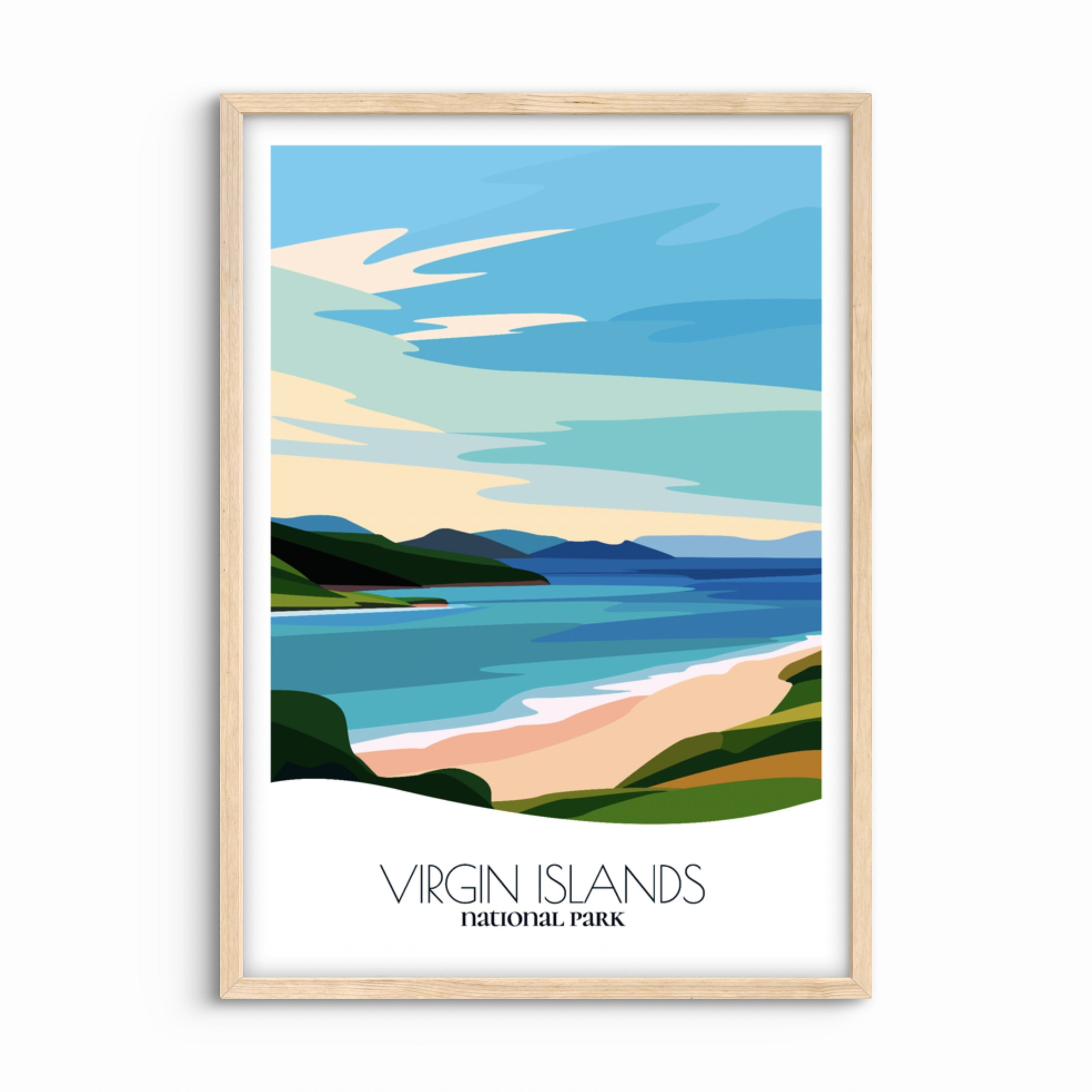 Virgin Islands National Park Abstract Travel Poster