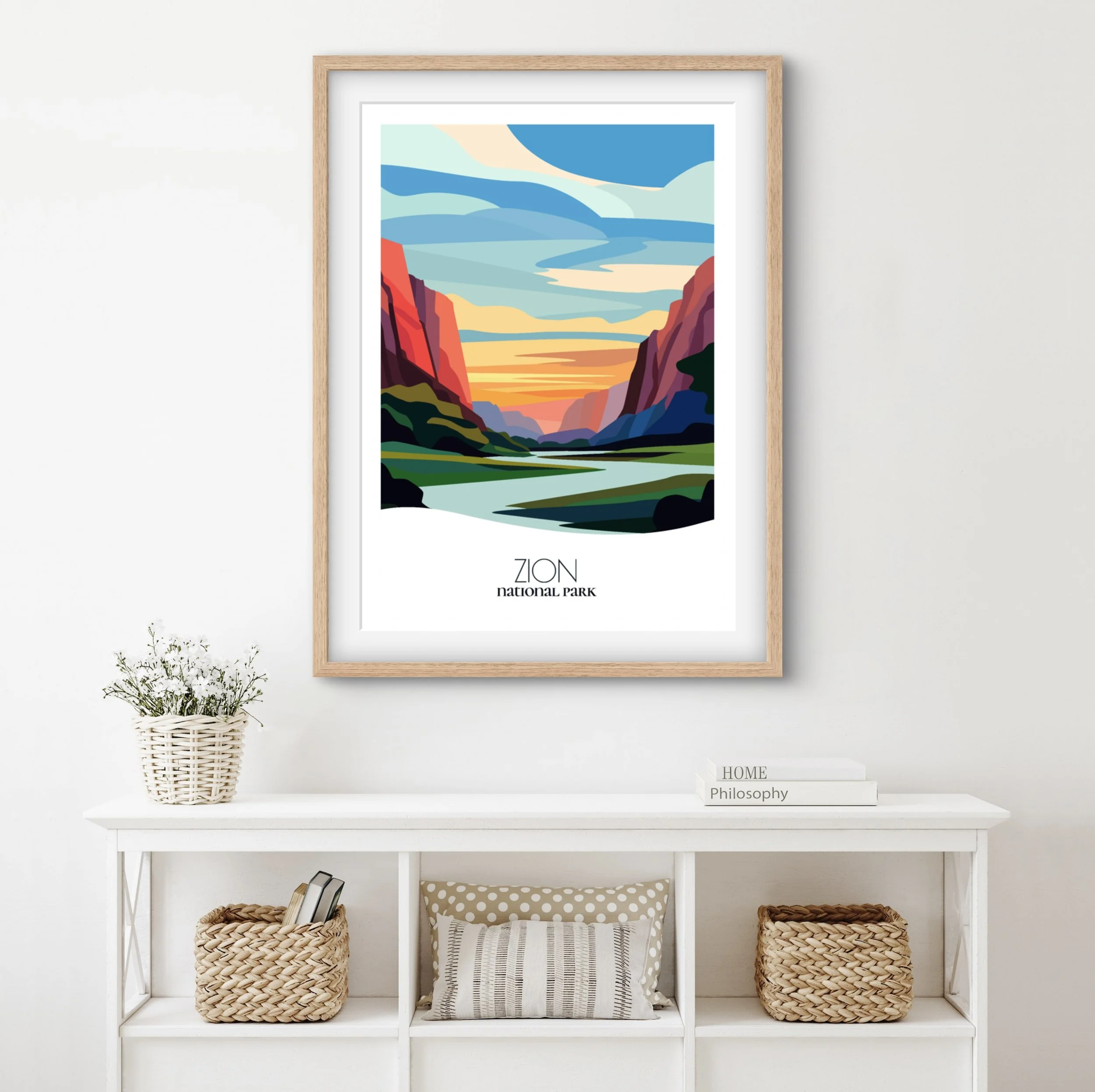 Home decor poster of Zion , premium print quality for stylish Utah interiors.