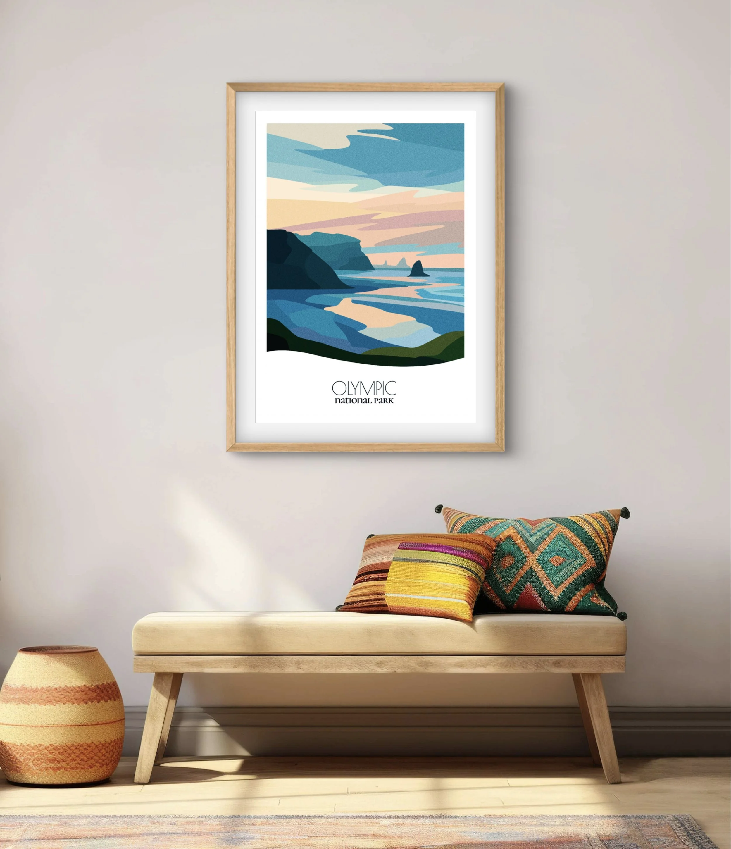 Modern minimalist art of Olympic , versatile decor for home and office.