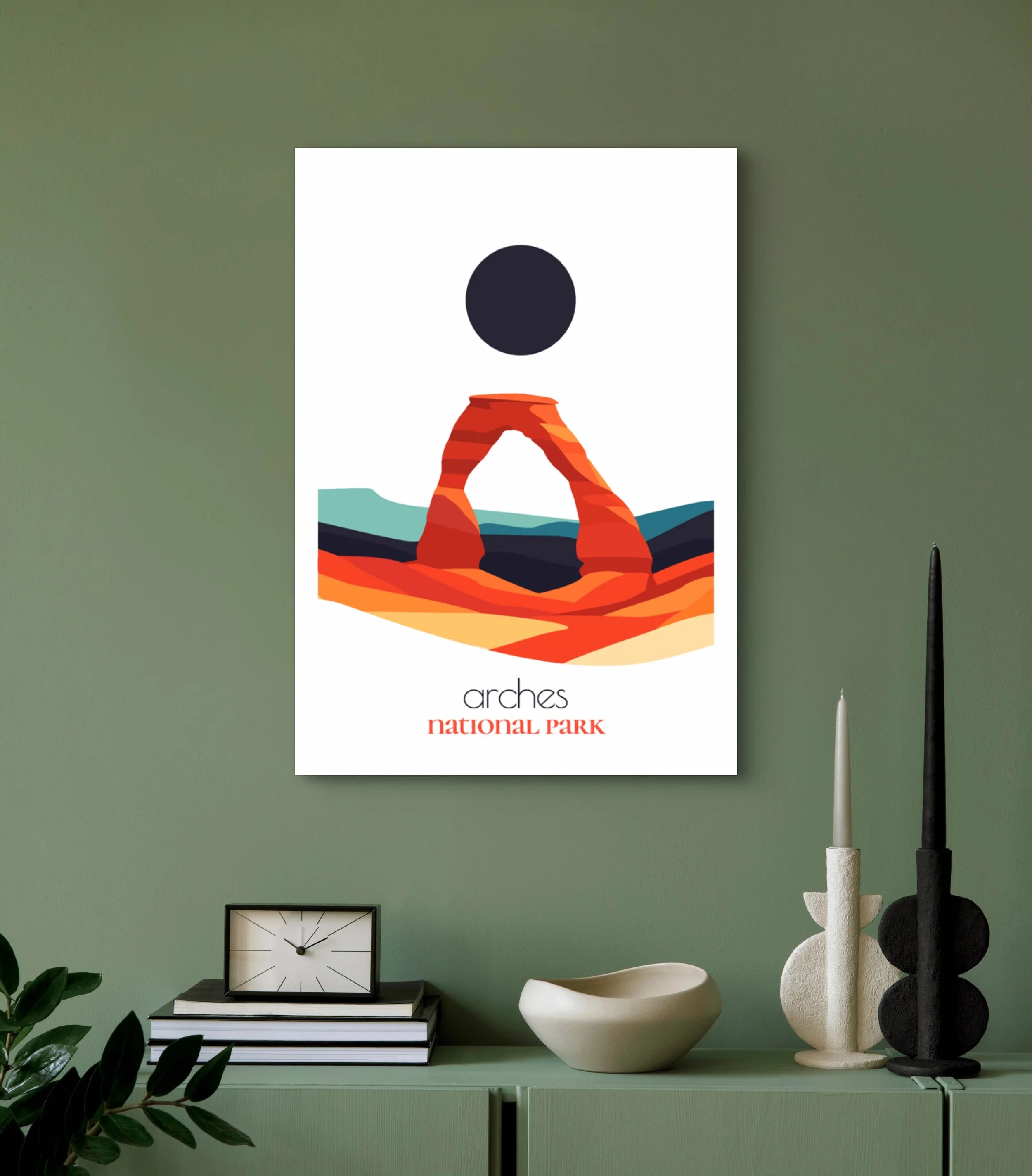Modern Arches travel print for minimalist home office decor