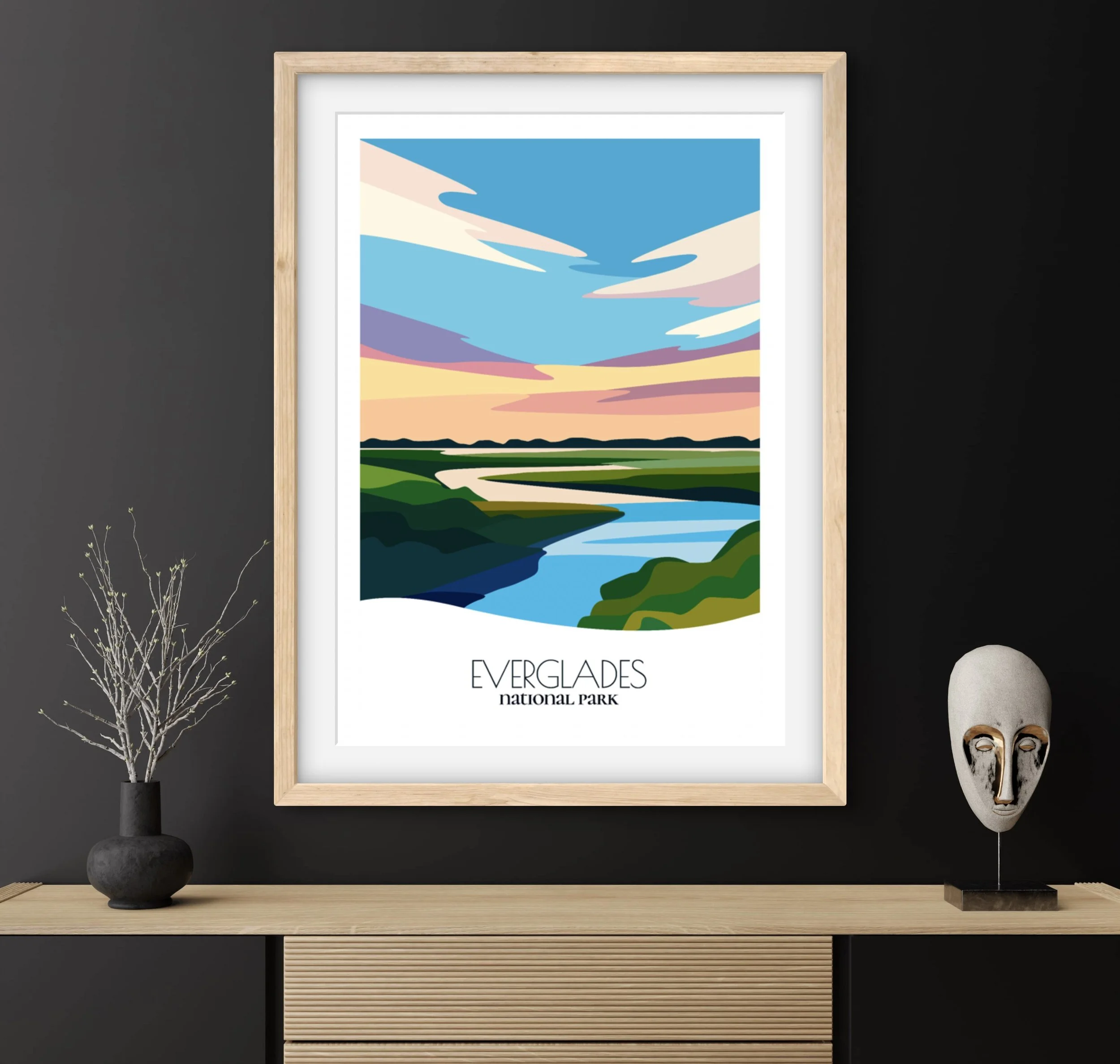 Travel gift idea: framed poster of Everglades National Park, ideal for adventure lovers.