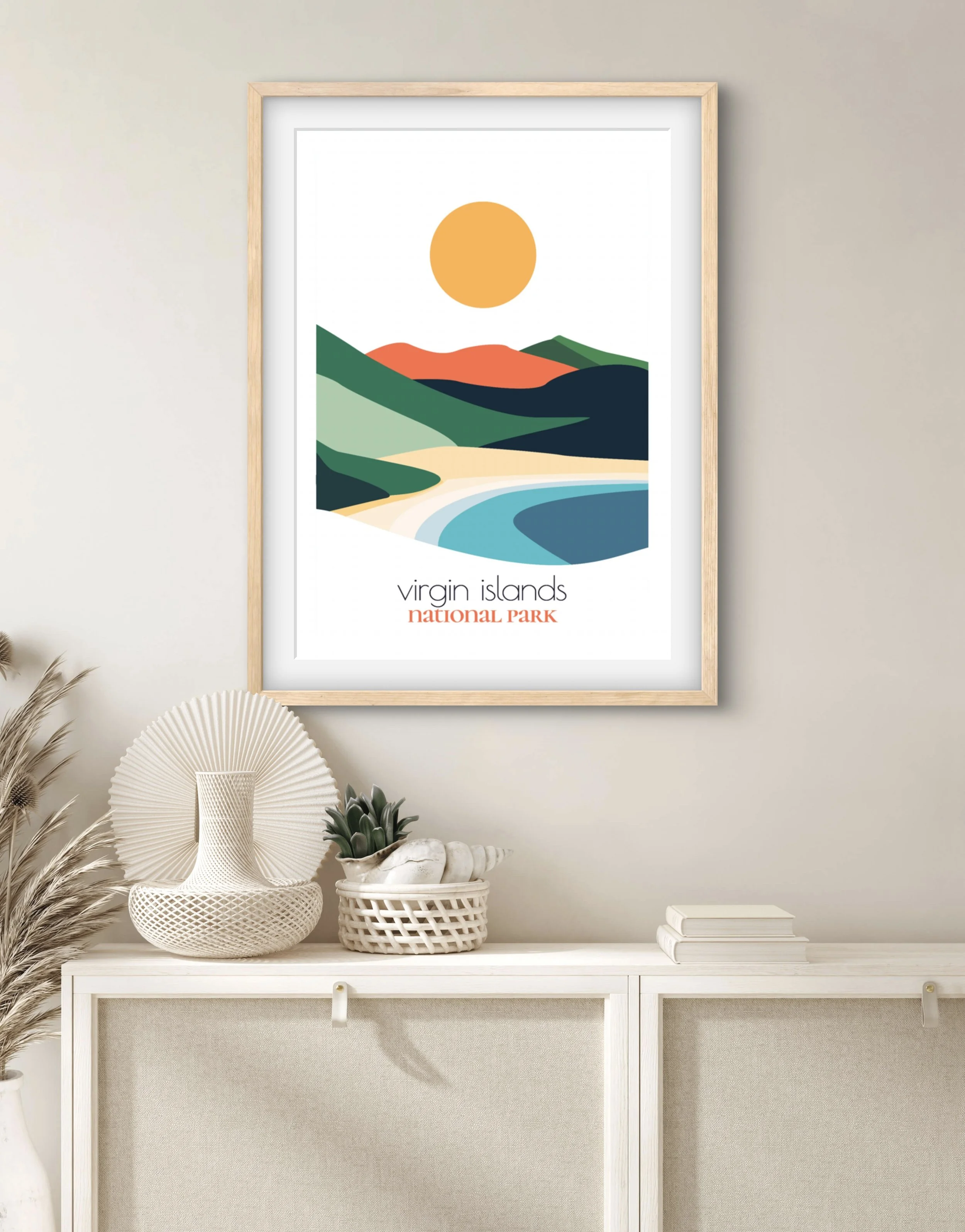 Size guide for virgin islands national park posters and minimalist travel prints
