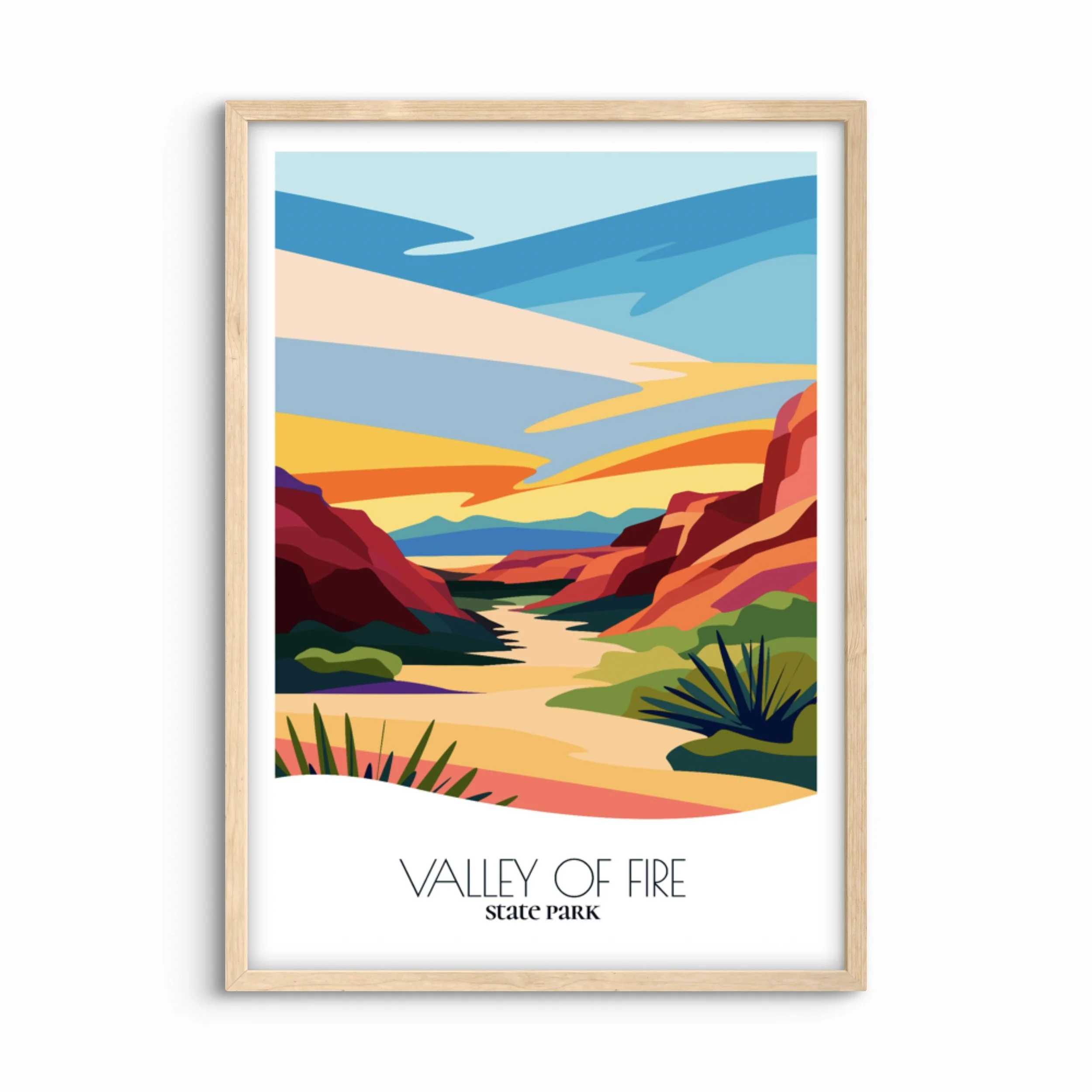 Valley of Fire State Park Nevada Abstract Travel Poster