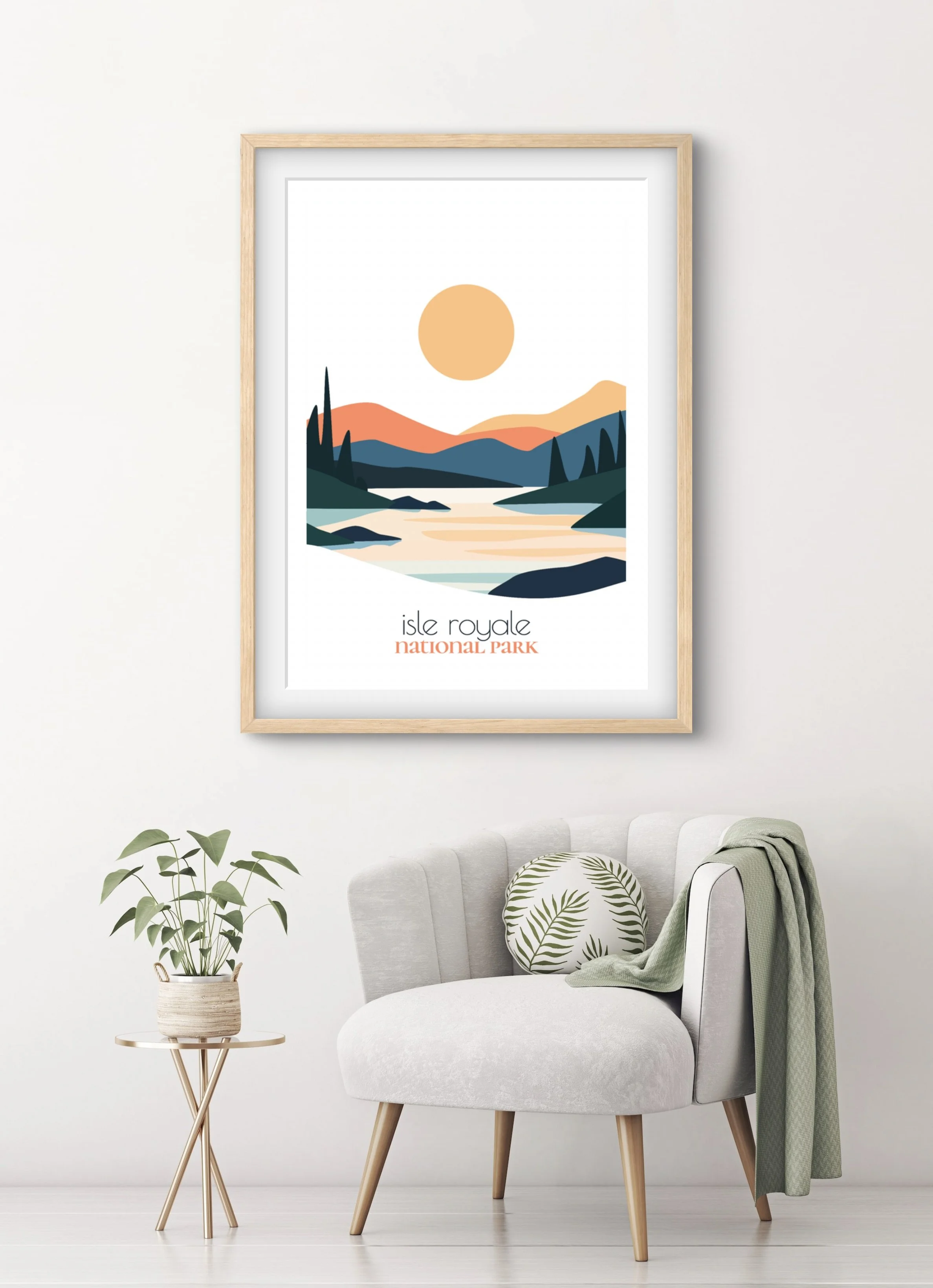 Original Isle Royale national park poster from the ReTravell studio collection