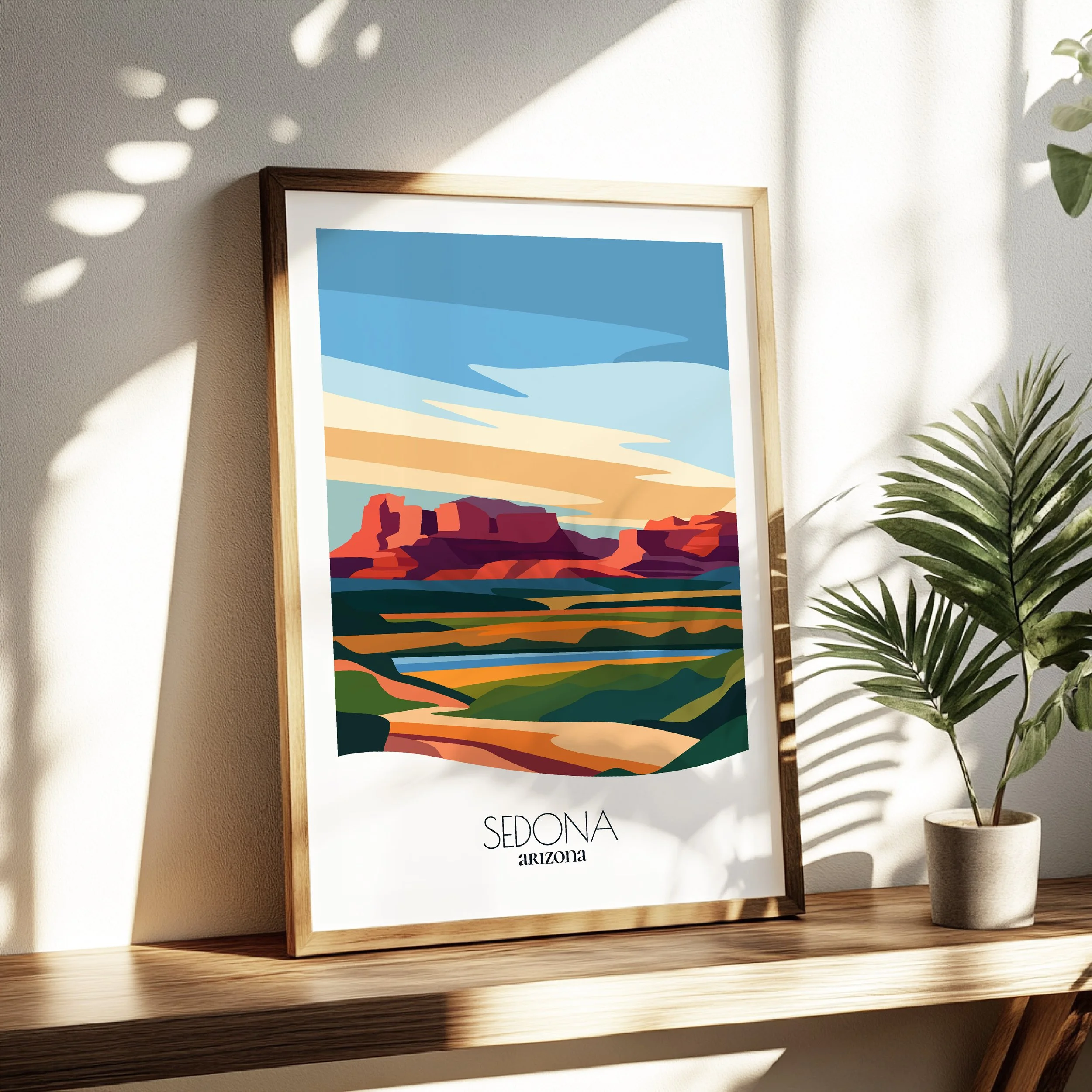 Living room wall decor featuring Sedona in neutral tones for modern interiors.