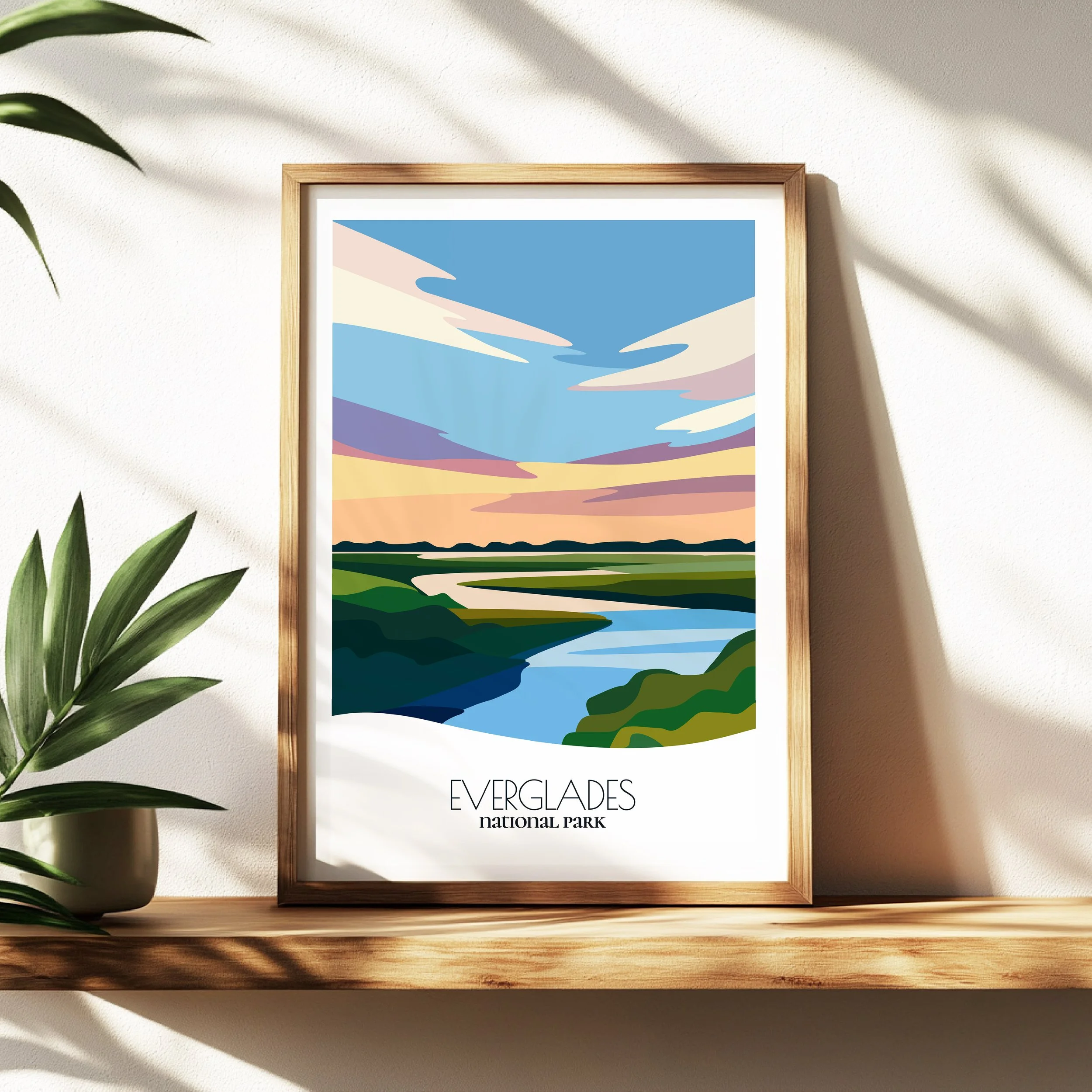 Wall art print of Everglades National Park for interior decor; high quality print in Florida.