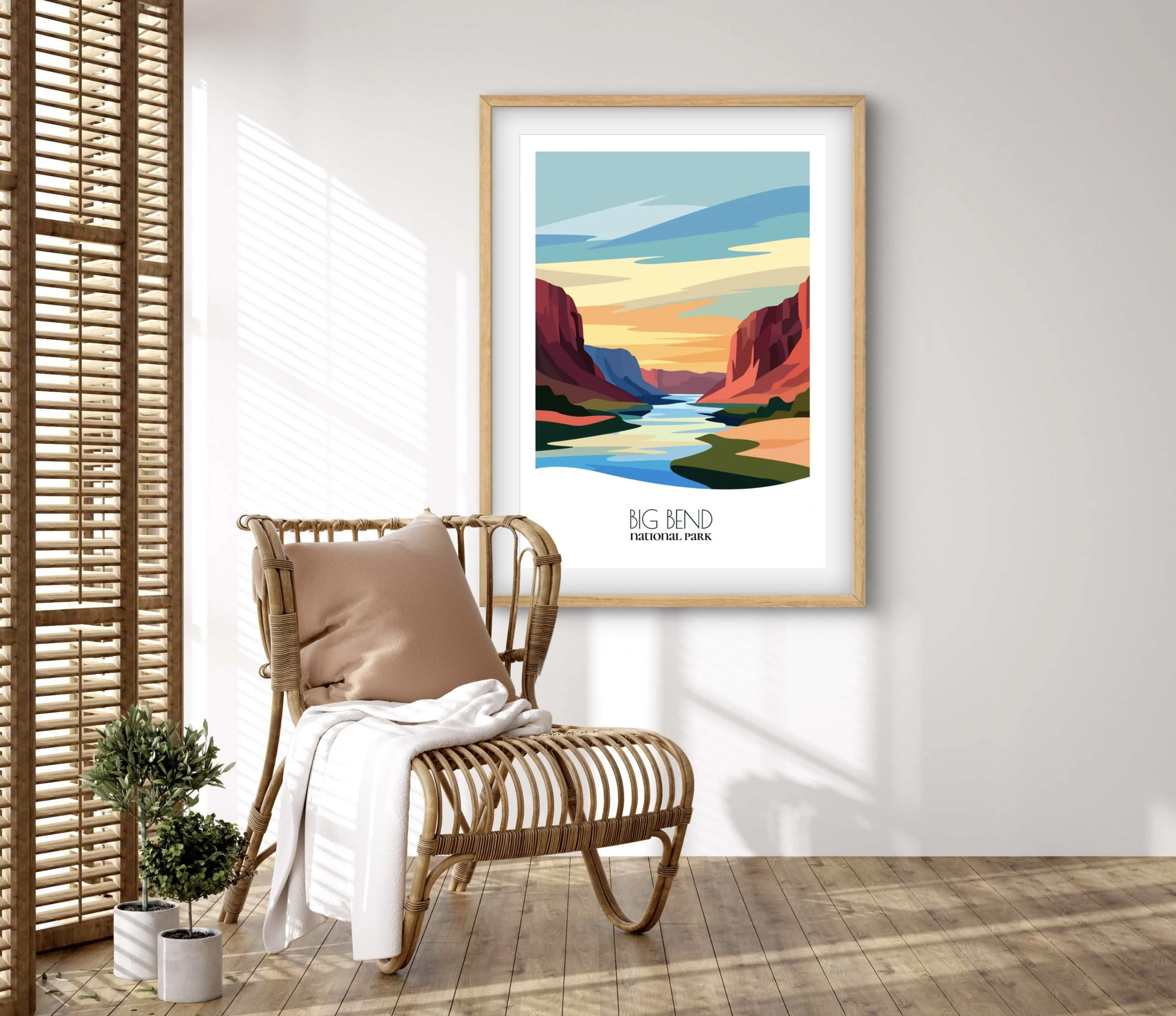 Home decor poster of Big Bend National Park, premium print quality for stylish Texas interiors.