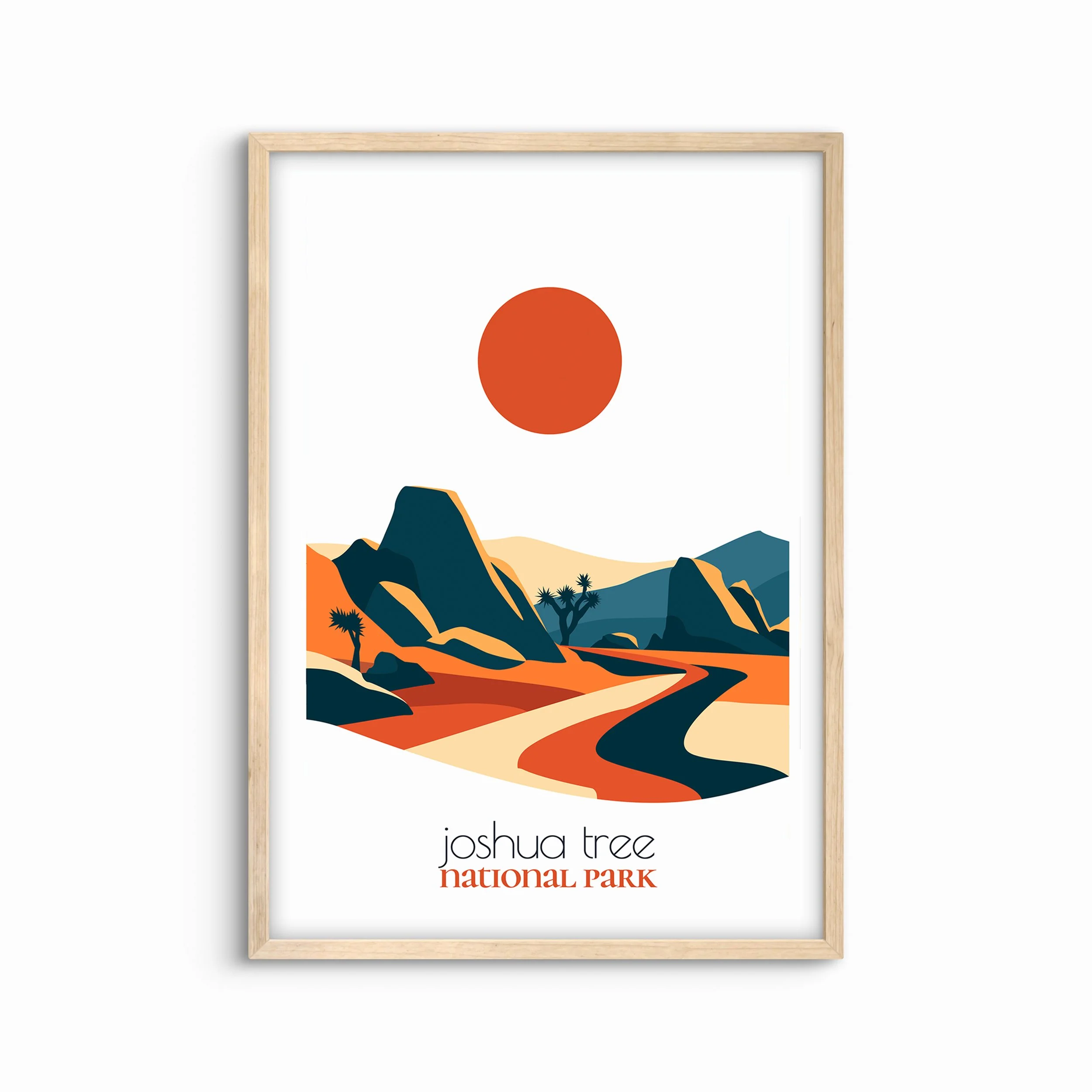Minimalist Joshua Tree national park poster - modern travel wall art