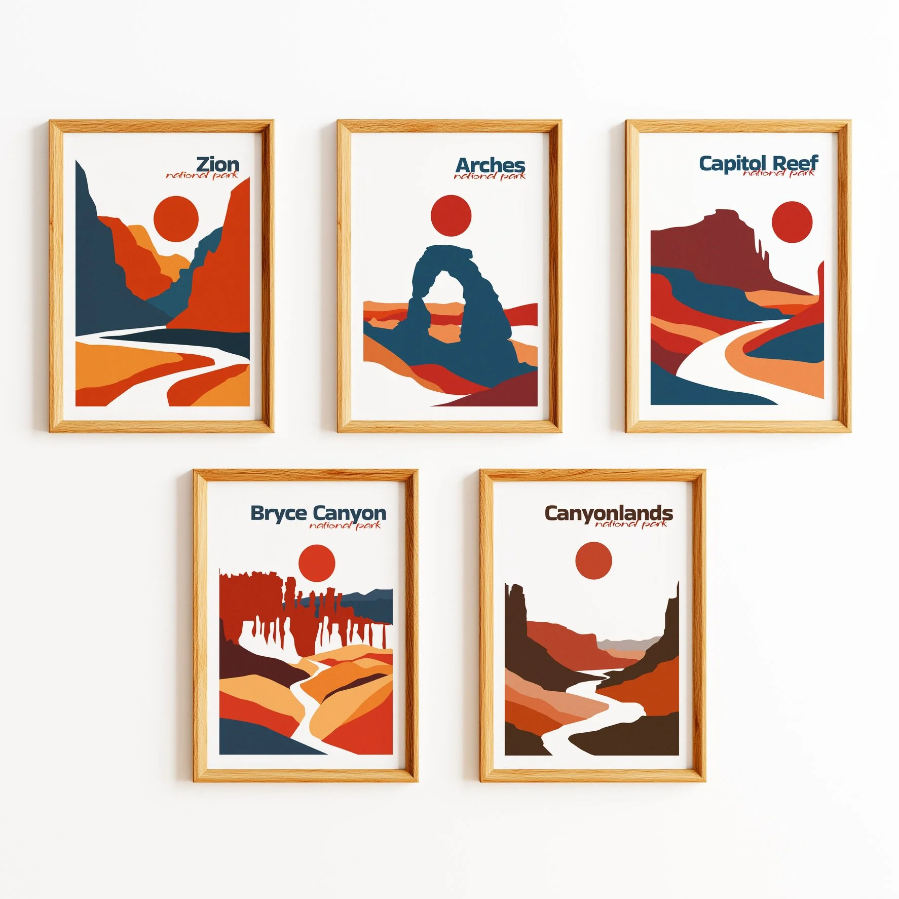 Utah Mighty 5 — Set of 5 Boho Posters — Buy 5 Pay for 3, Save 40%