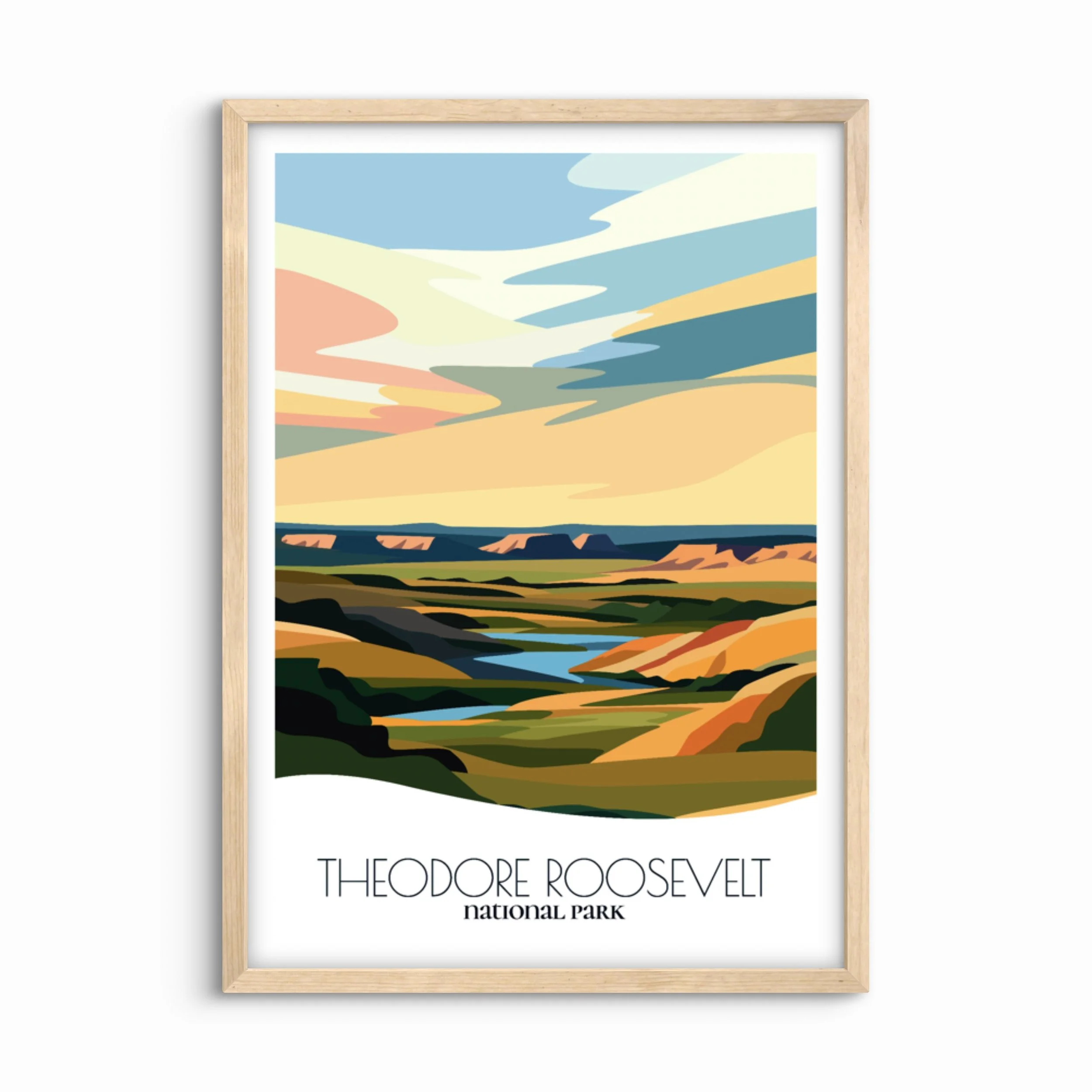 Theodore Roosevelt National Park Poster: Bold Abstract Art