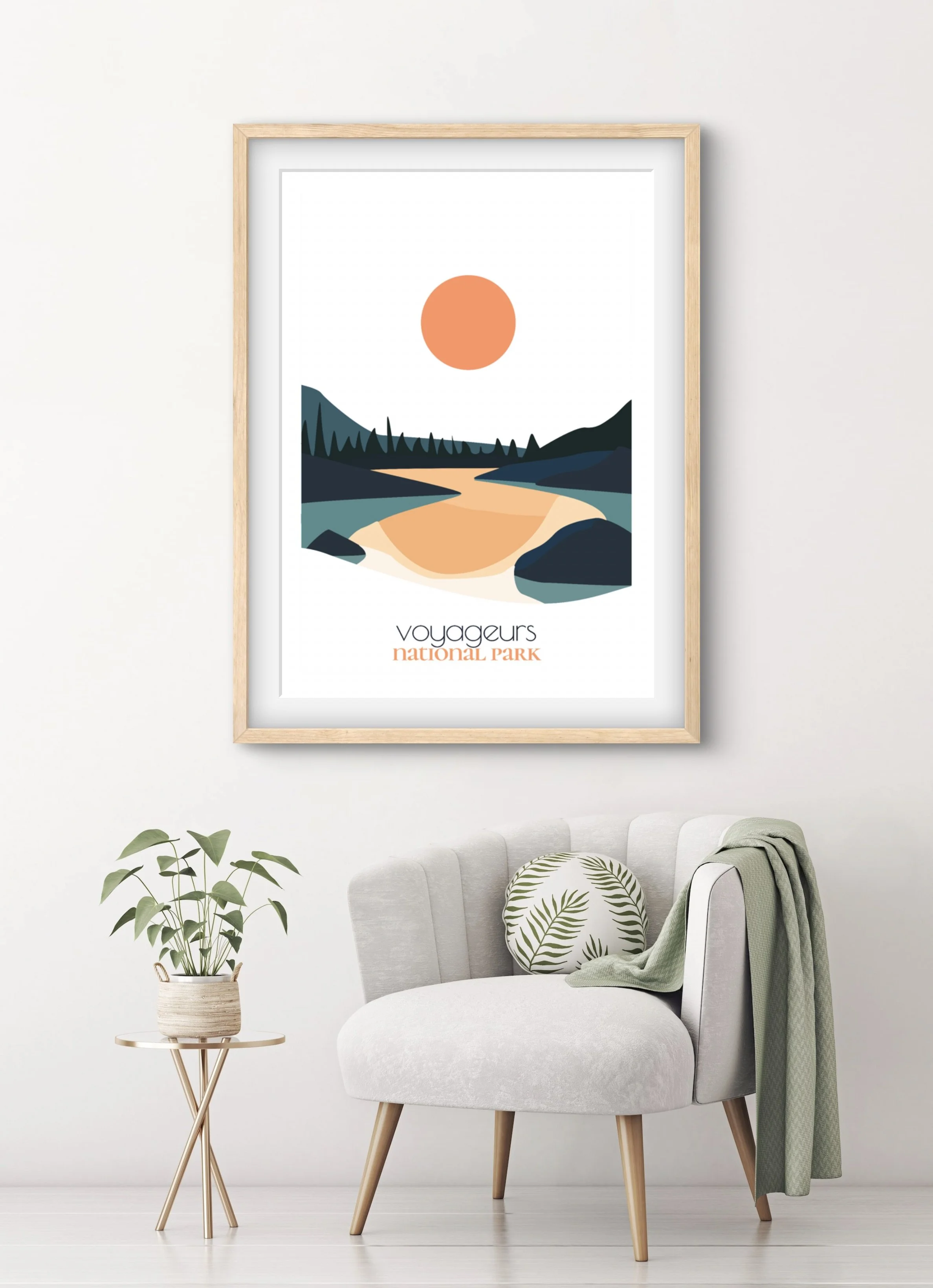 Original voyageurs national park poster from the ReTravell studio collection