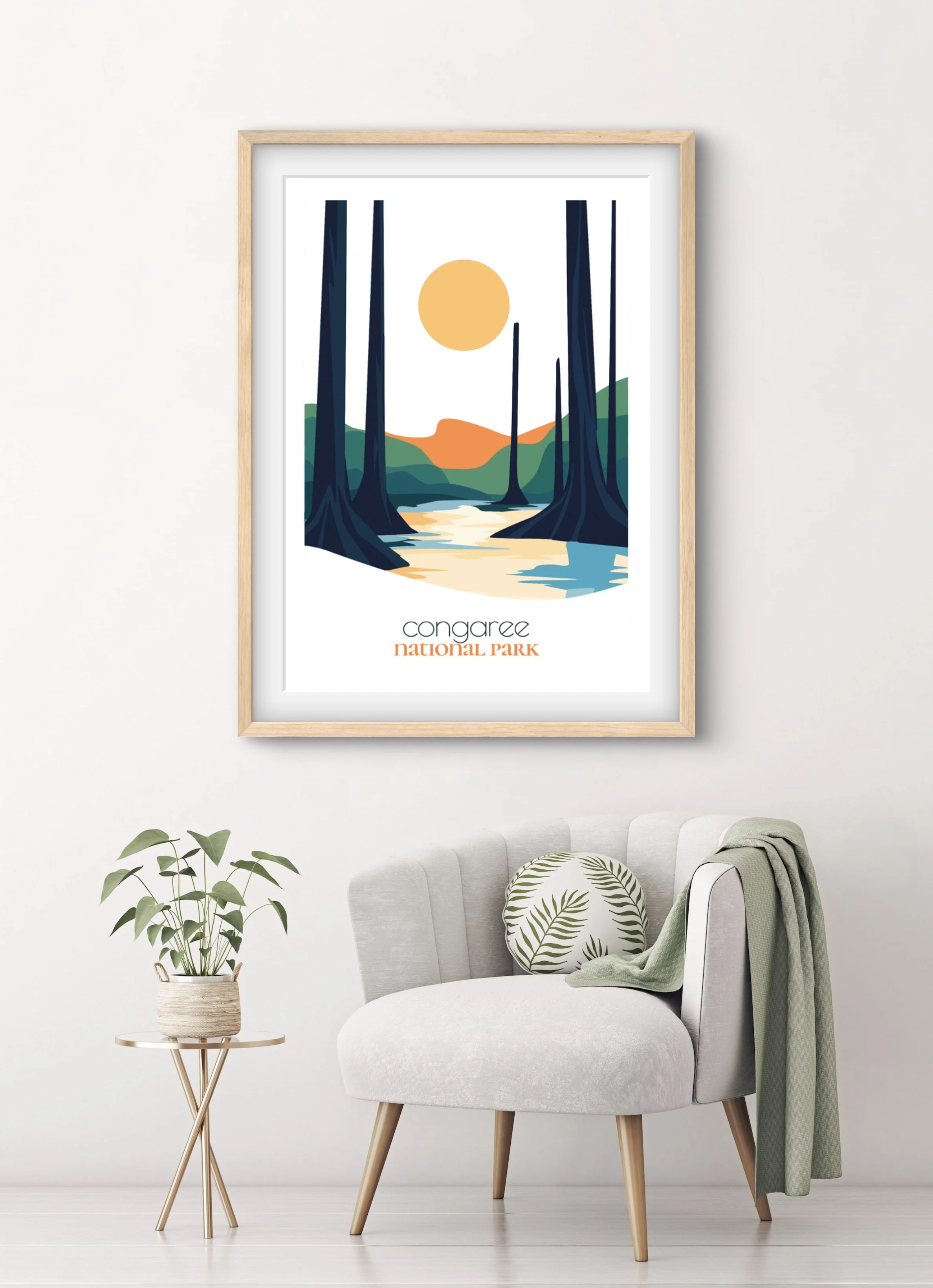 Original congaree national park poster from the ReTravell studio collection