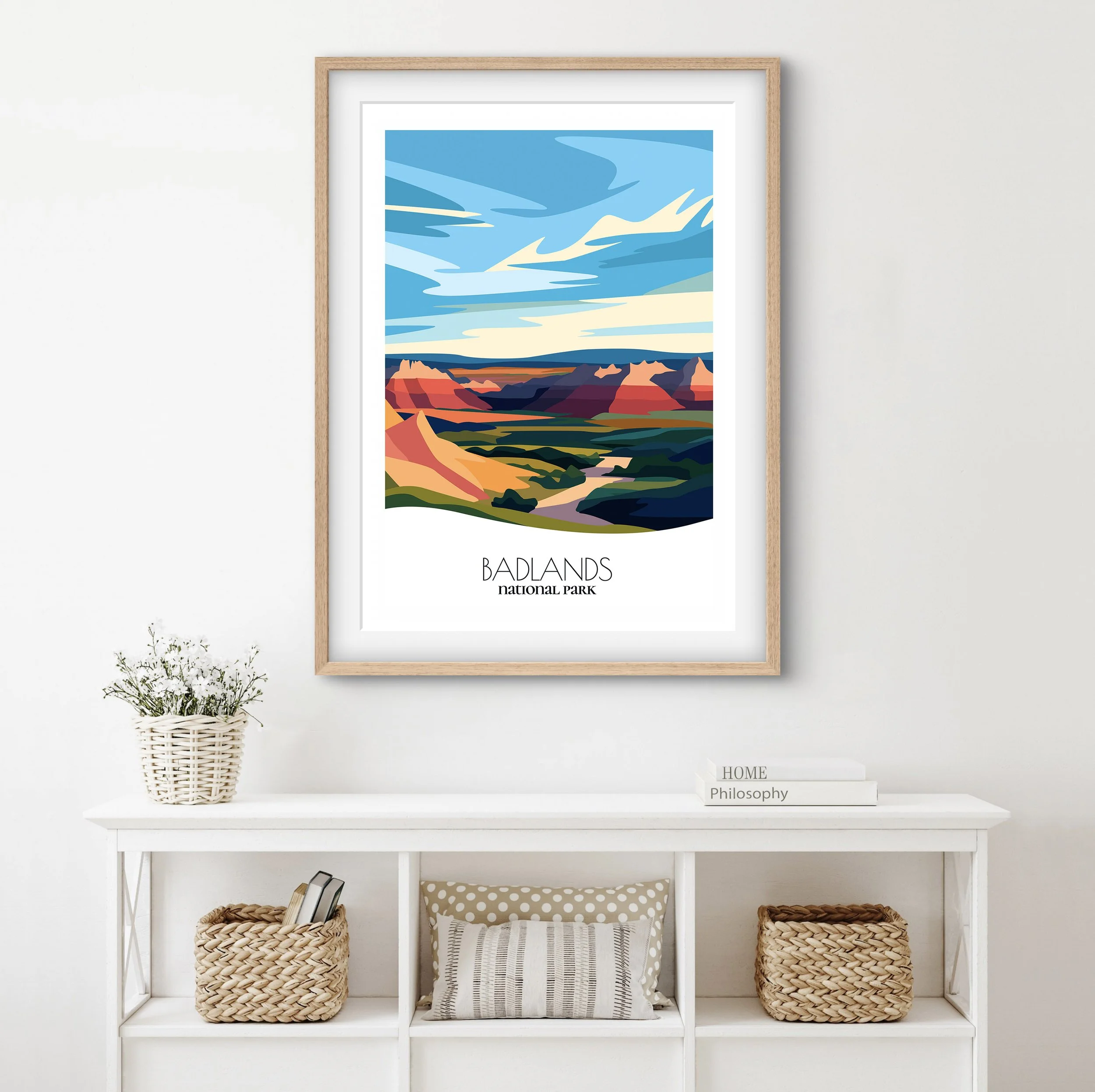 Home decor poster of Badlands, premium print quality for stylish South Dakota interiors.