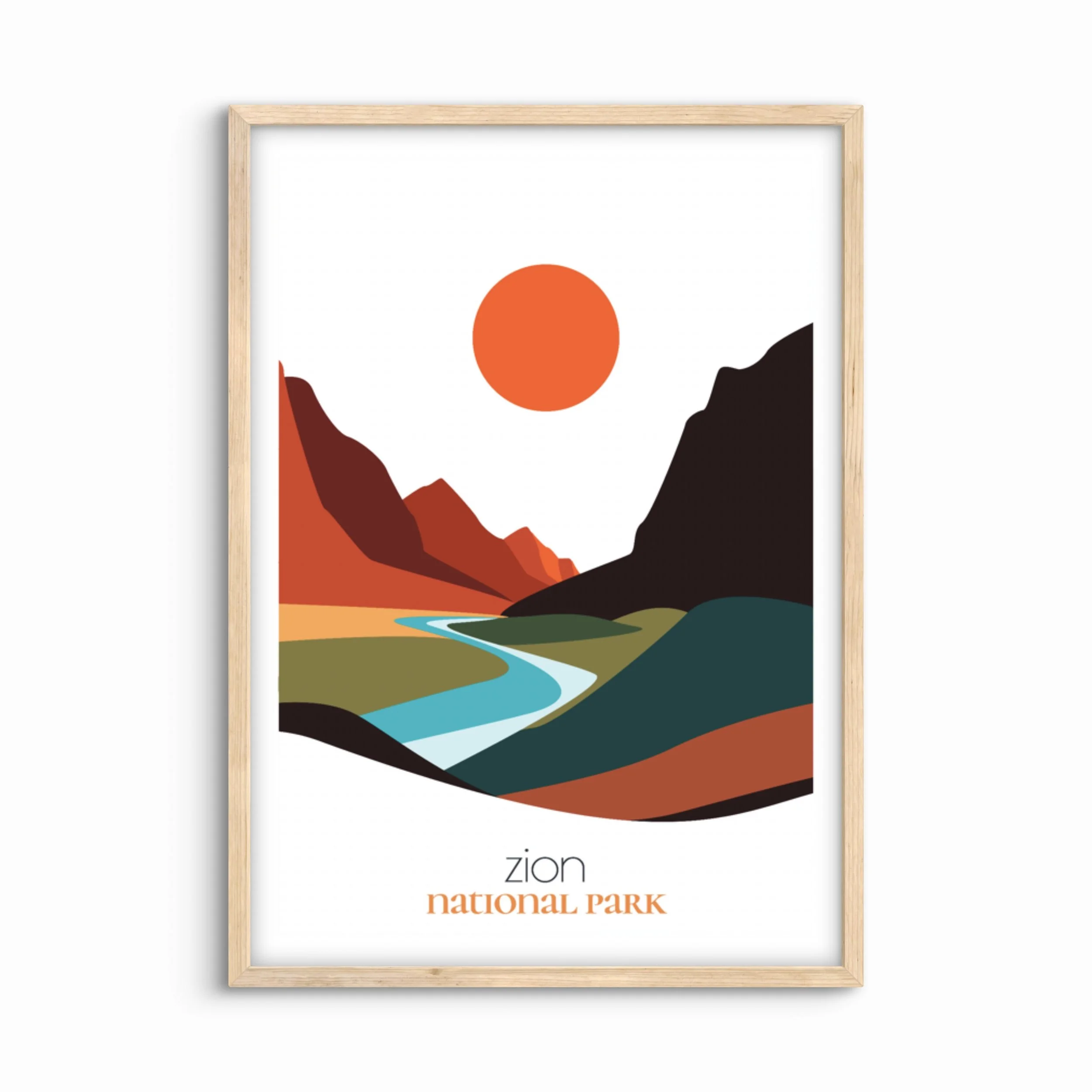 Zion National Park Poster: Abstract Red Rock Contours