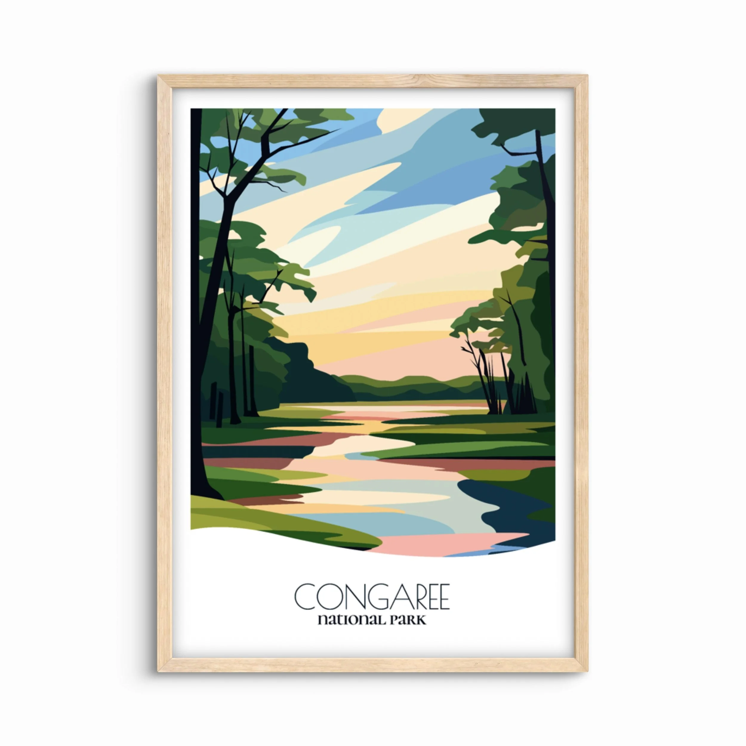 Congaree National Park Poster: Bold Abstract Art