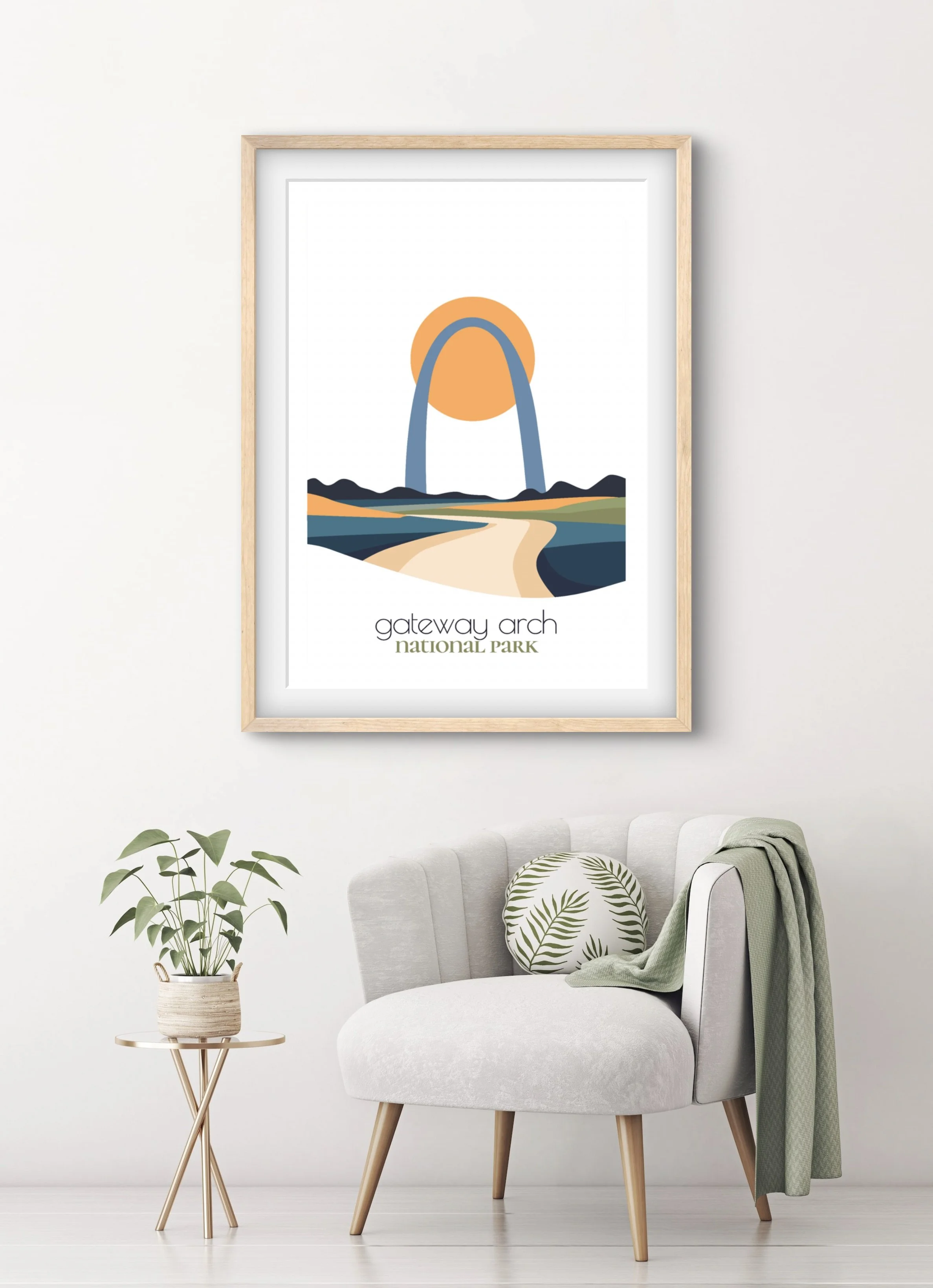 Original Gateway Arch national park poster from the ReTravell studio collection