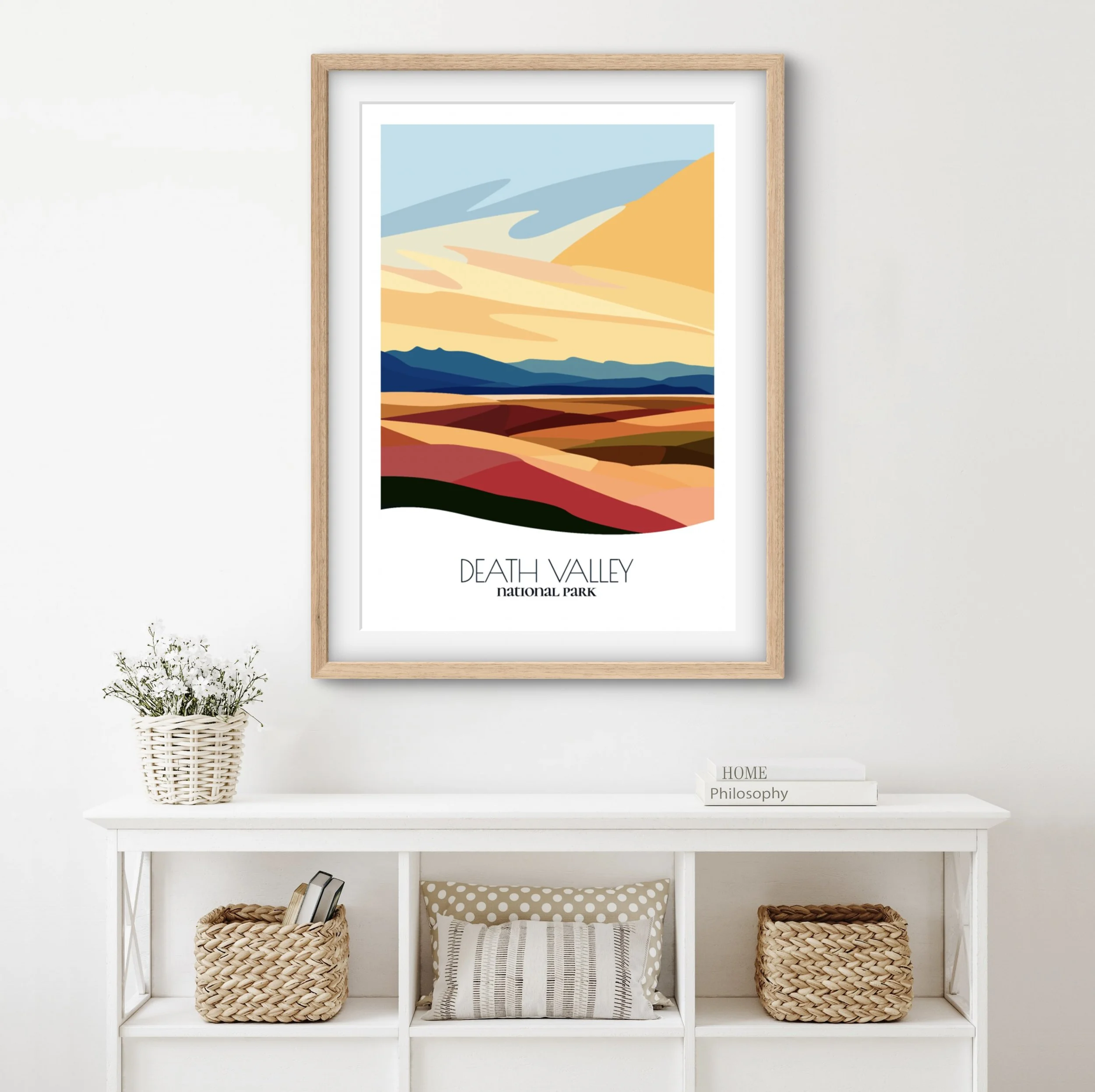 Home decor poster of Death Valley National Park, premium print quality for stylish California–Nevada interiors.