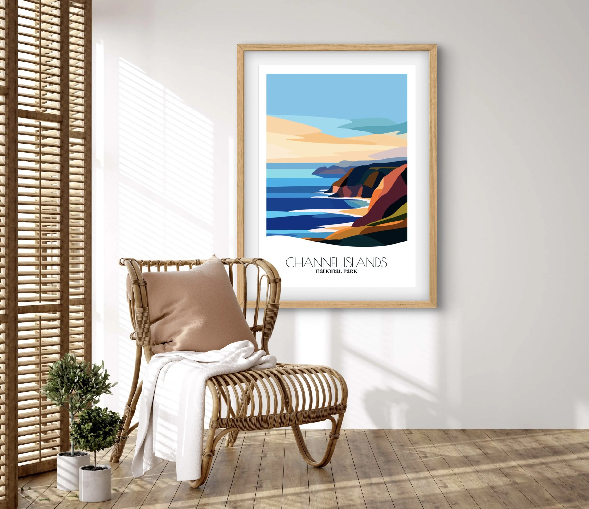 Retravell minimalist poster of Channel Islands National Park, branded travel art for collectors and fans.