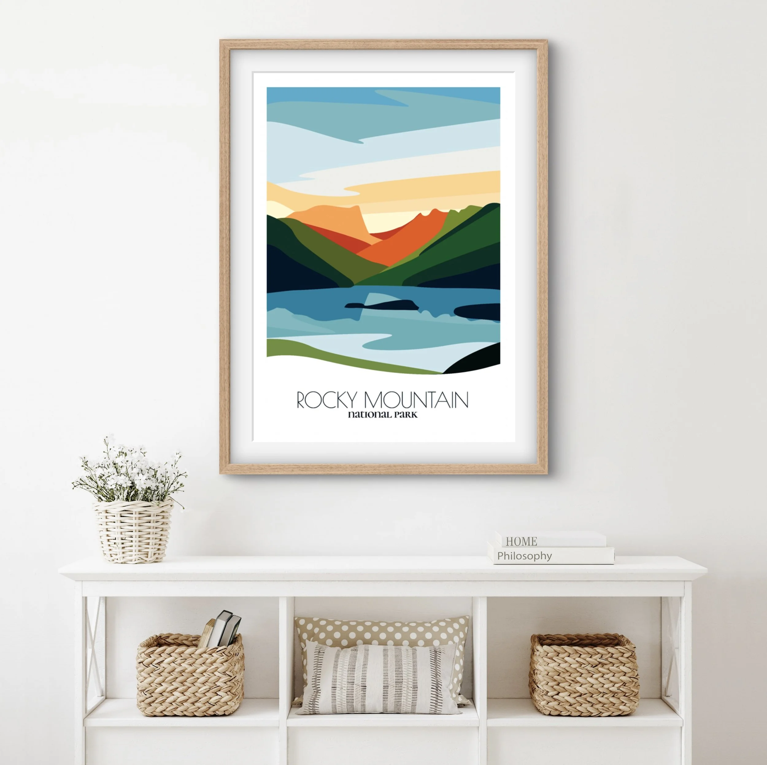 Home decor poster of Rocky Mountain National Park, premium print quality for stylish Colorado interiors.