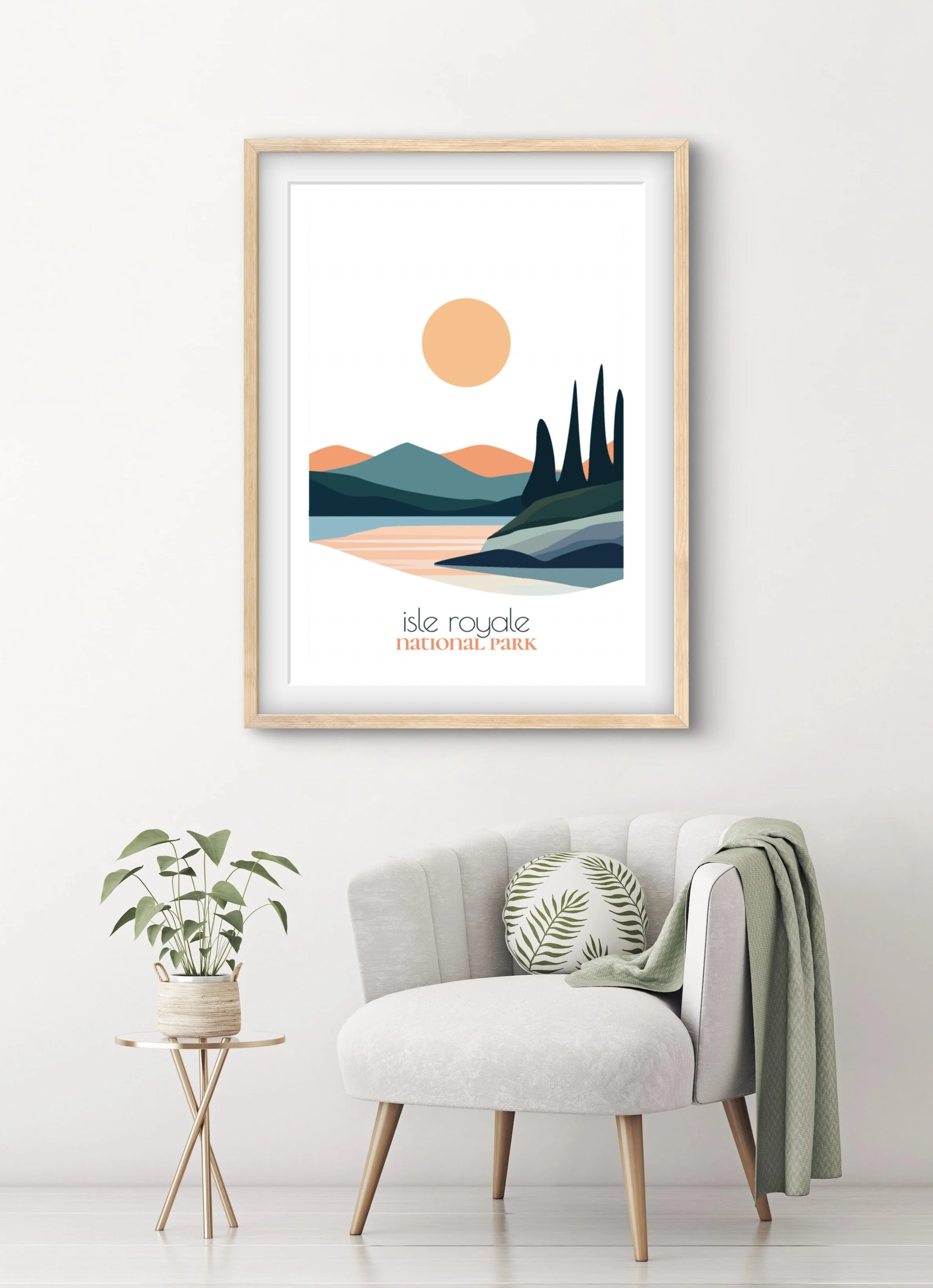 Original Isle Royale national park poster from the ReTravell studio collection