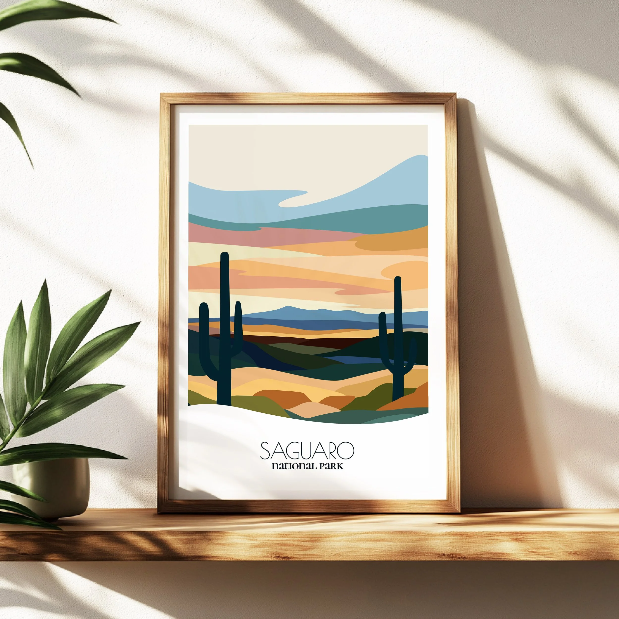 Wall art print of Saguaro National Park for interior decor; high quality print in Tucson, Arizona.